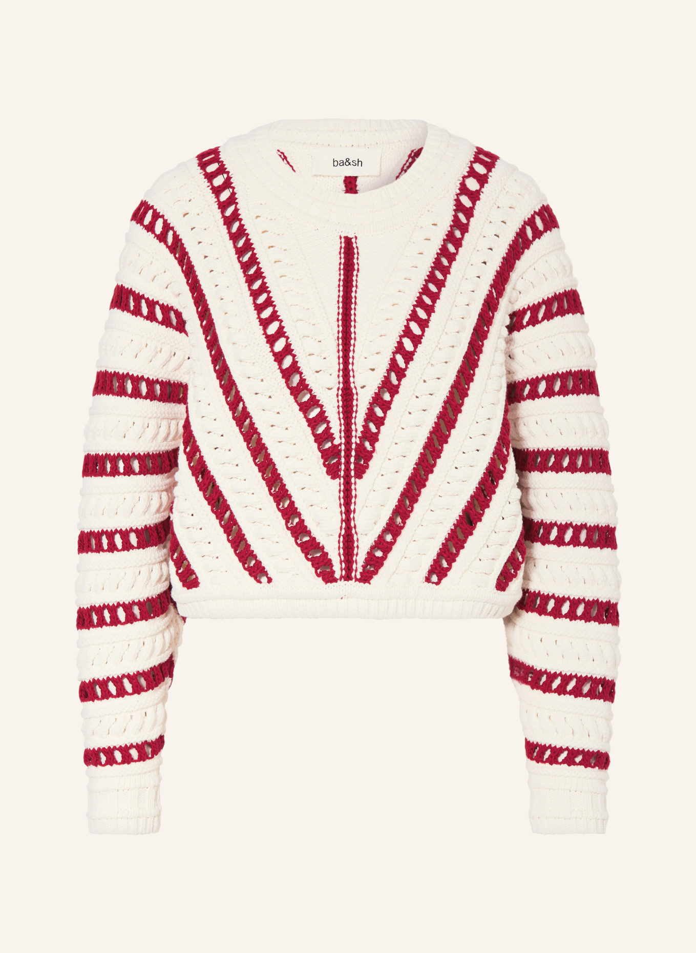 ba&sh Pullover GARDY, Farbe: ECRU/ DUNKELROT (Bild 1)