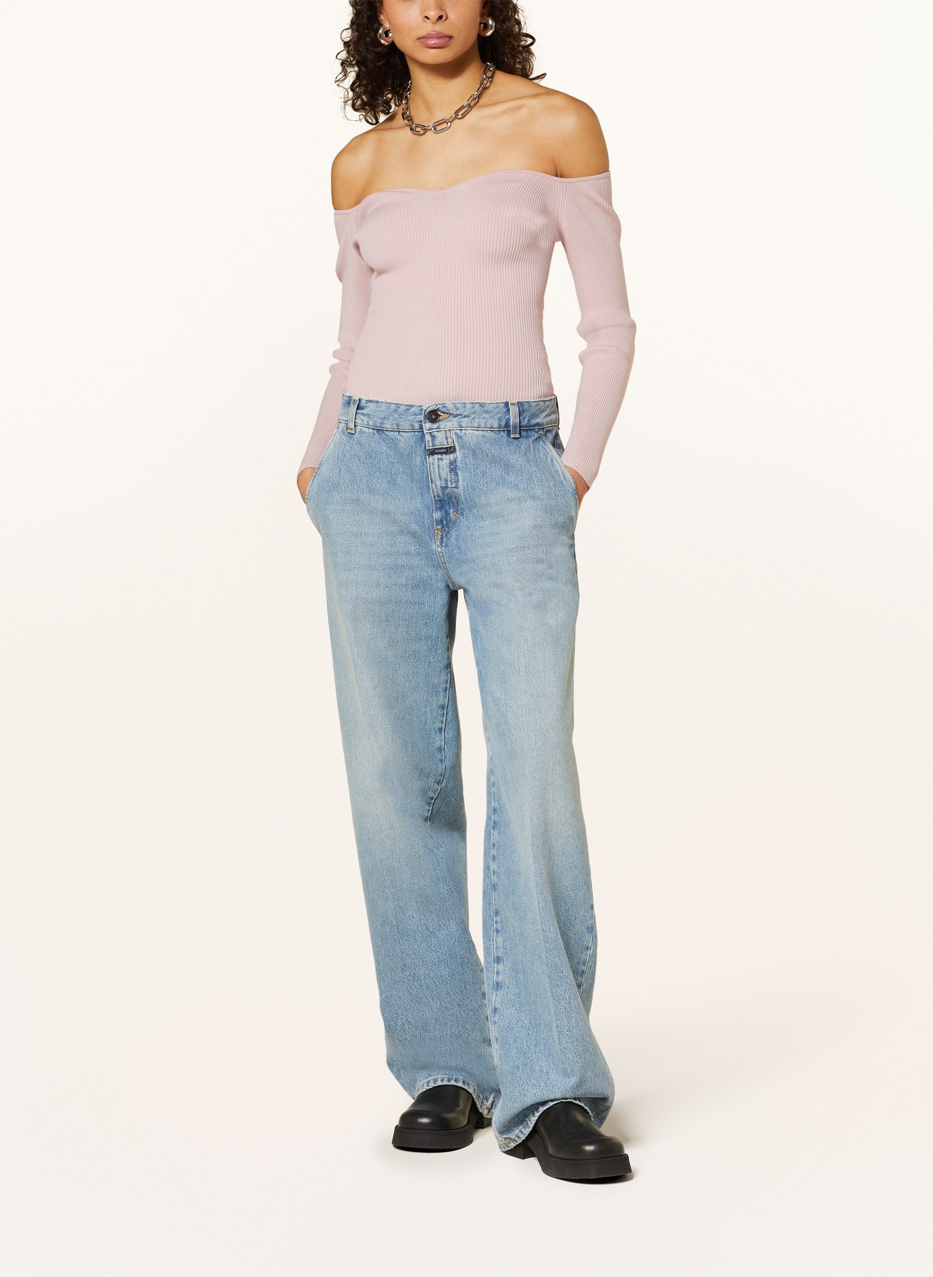 ba&sh Off-Shoulder-Shirt OWAIS: PINK