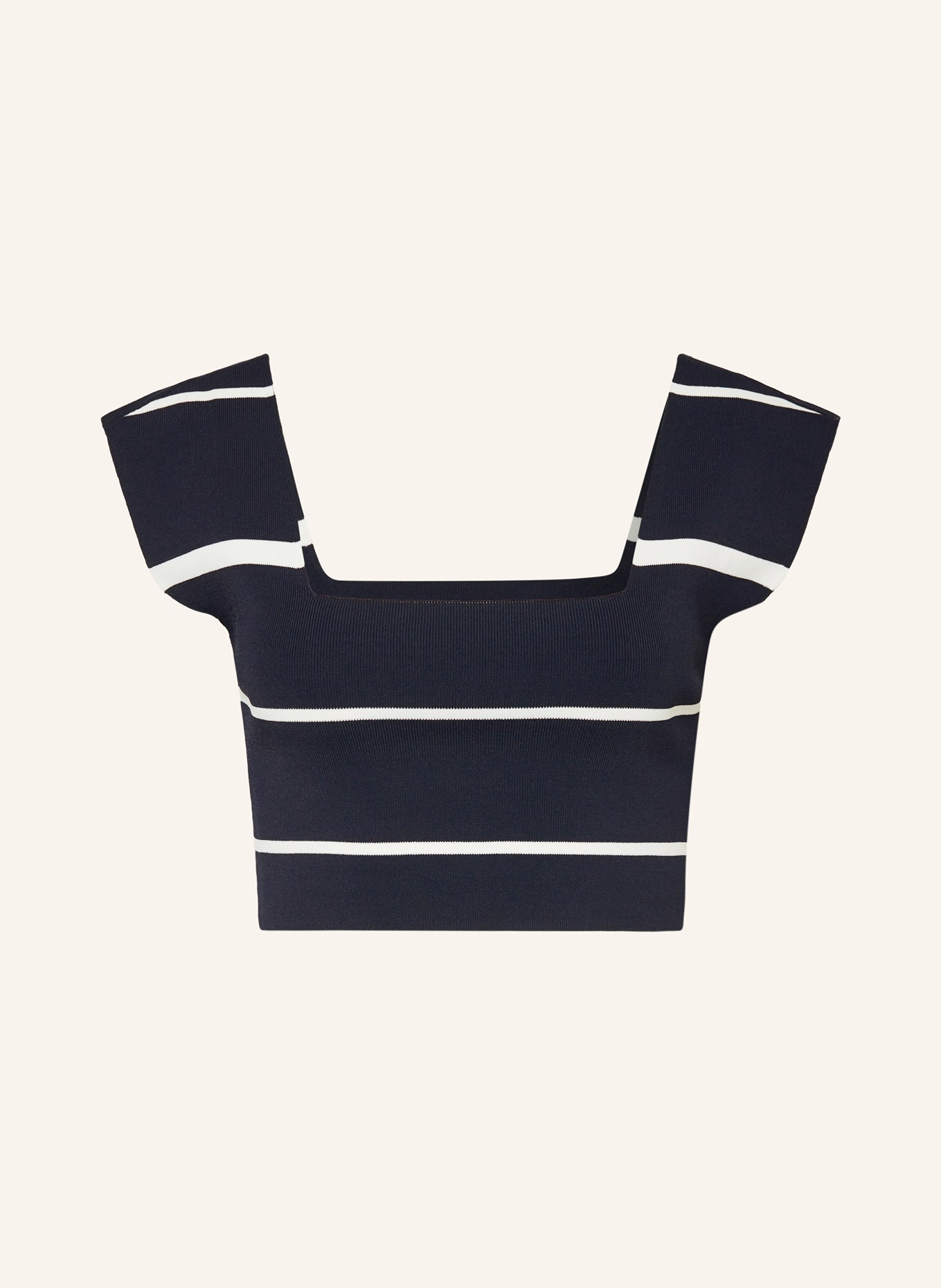 TED BAKER Krótka dzianinowa koszulka ELLLE, Kolor: NIEBIESKI/ BIAŁY (Obrazek 1)