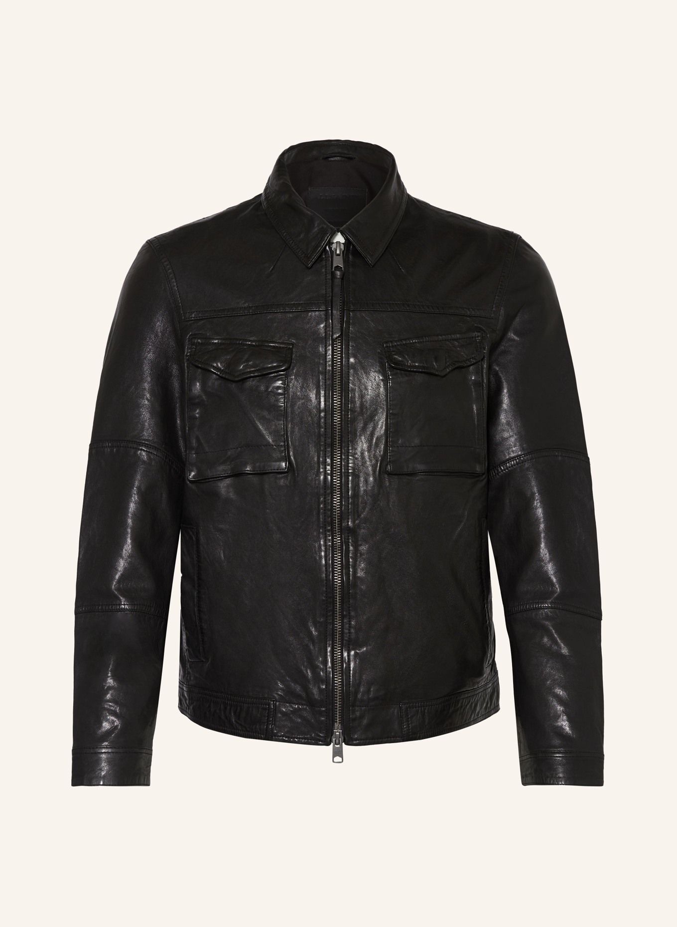 ALLSAINTS Leather jacket WHILBY, Color: BLACK (Image 1)