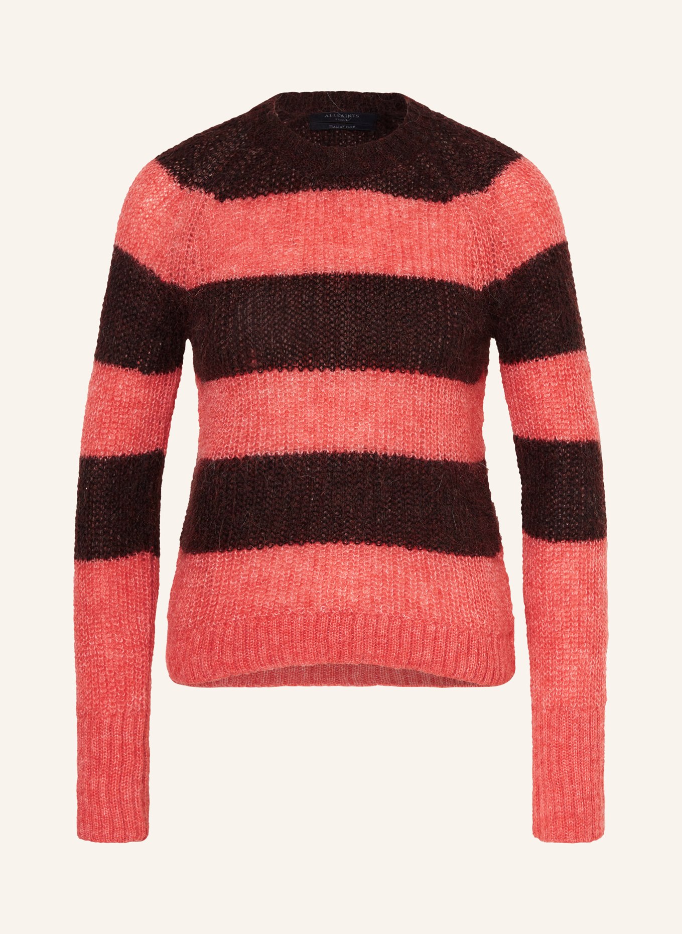 ALLSAINTS Sweter LANA z dodatkiem moheru, Kolor: MOCNORÓŻOWY/ CIEMNOCZERWONY (Obrazek 1)