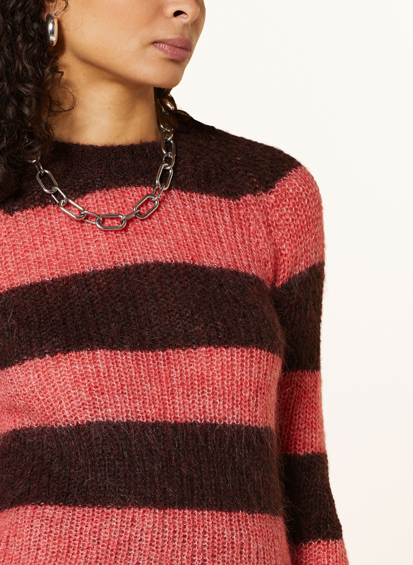 ALLSAINTS Sweater LANA with mohair, Color: PINK/ DARK RED (Image 4)