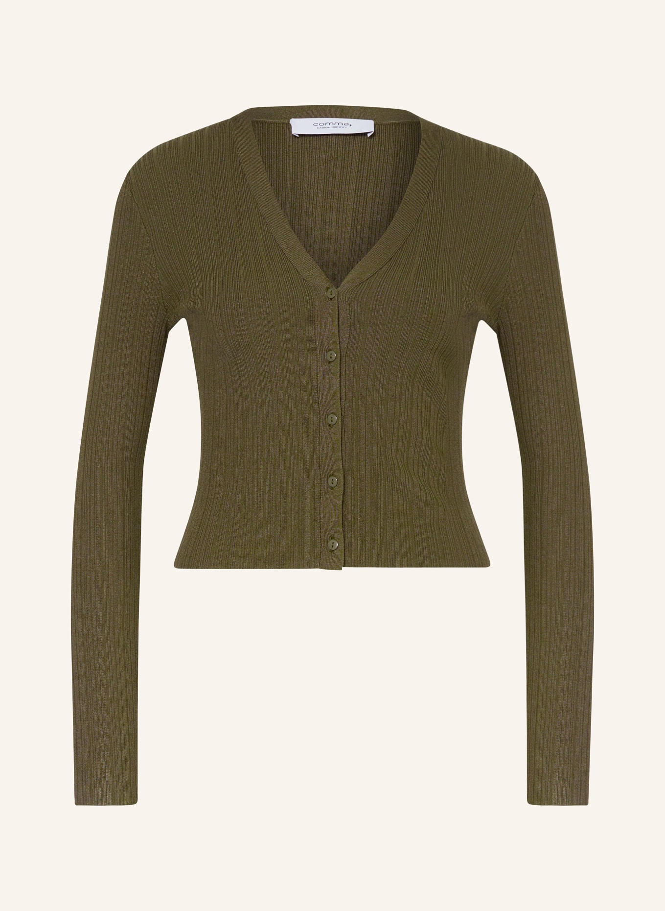 comma casual identity Cardigan, Color: KHAKI (Image 1)