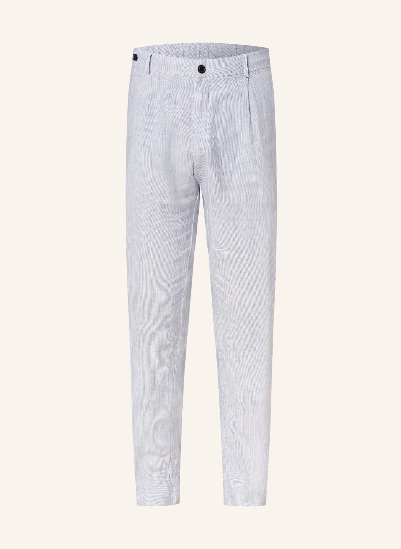 PAUL & SHARK Spodnie z lnu w stylu dresowym slim fit, Kolor: BIAŁY/ SZARONIEBIESKI (Obrazek 1)