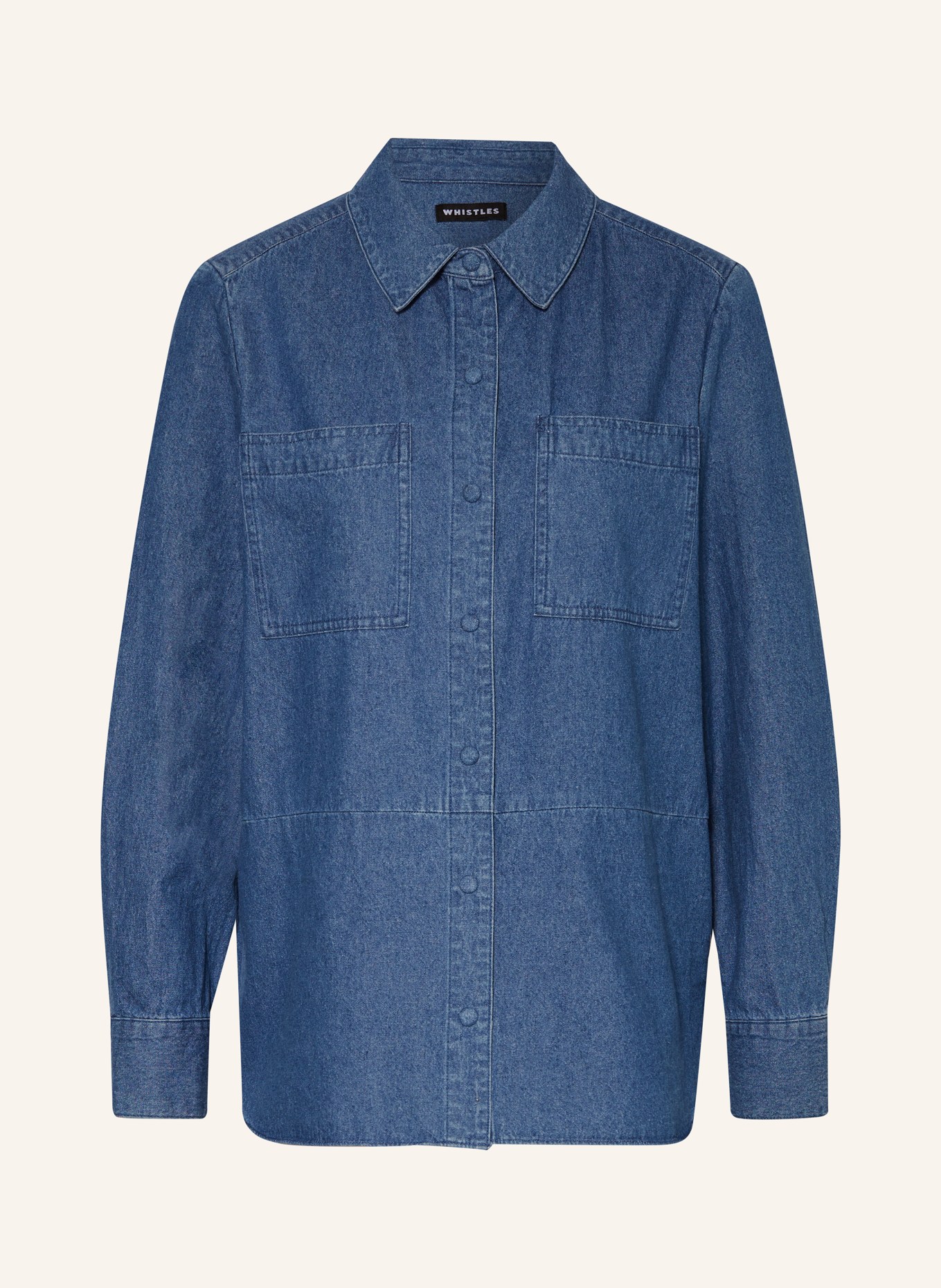 WHISTLES Shirt blouse in denim look, Color: BLUE (Image 1)