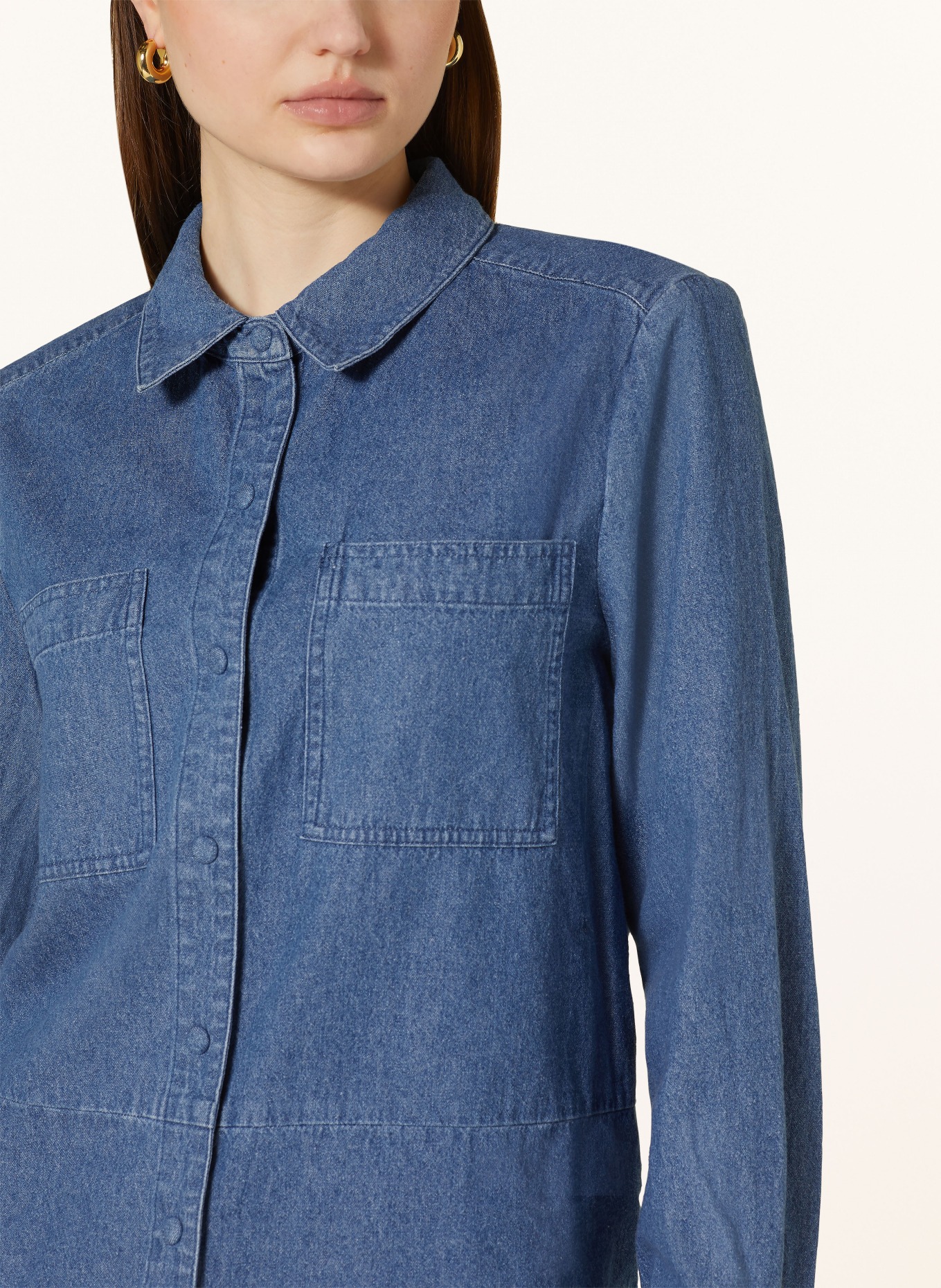 WHISTLES Shirt blouse in denim look, Color: BLUE (Image 4)