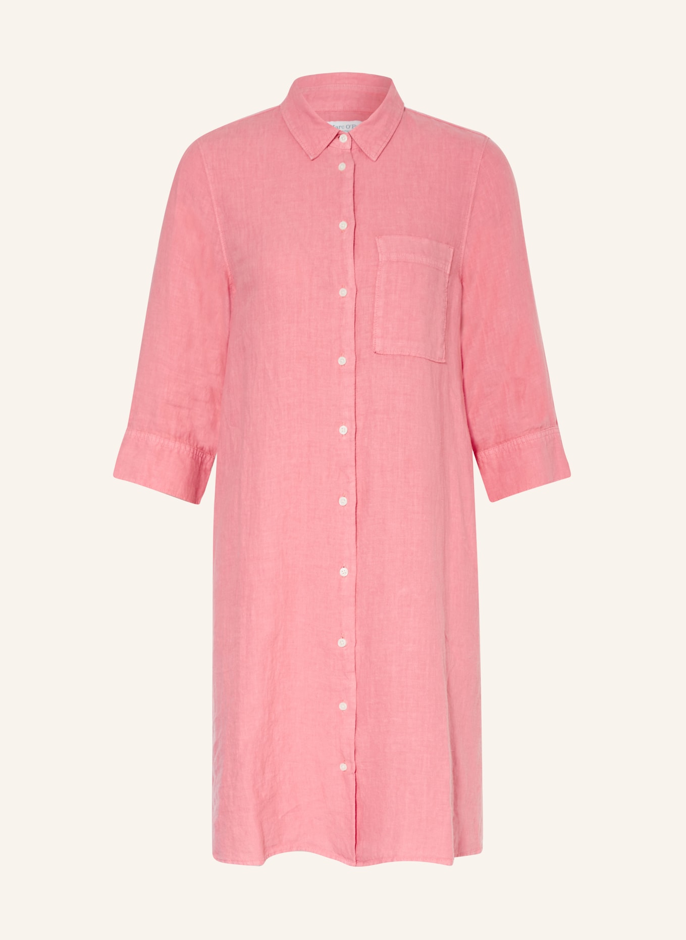 Marc O'Polo Linen dress with 3/4 sleeves, Color: PINK (Image 1)