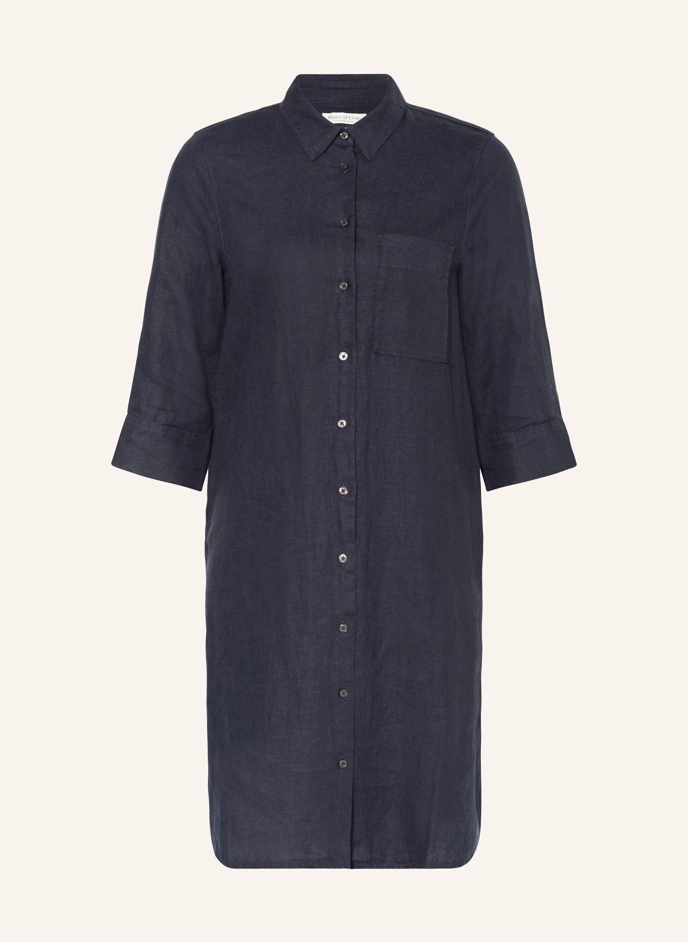 Marc O'Polo Linen dress with 3/4 sleeves, Color: DARK BLUE (Image 1)