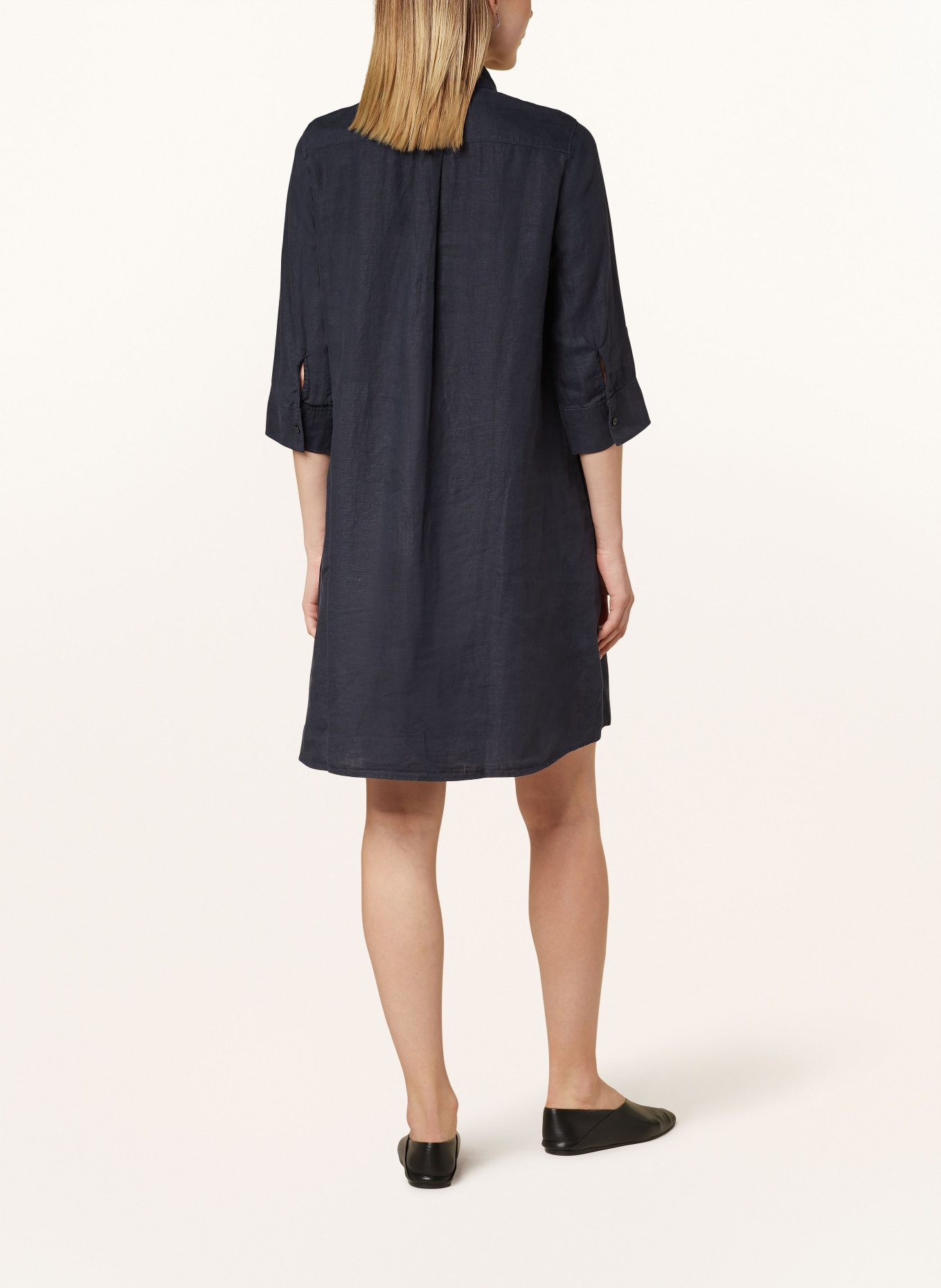 Marc O'Polo Linen dress with 3/4 sleeves, Color: DARK BLUE (Image 3)