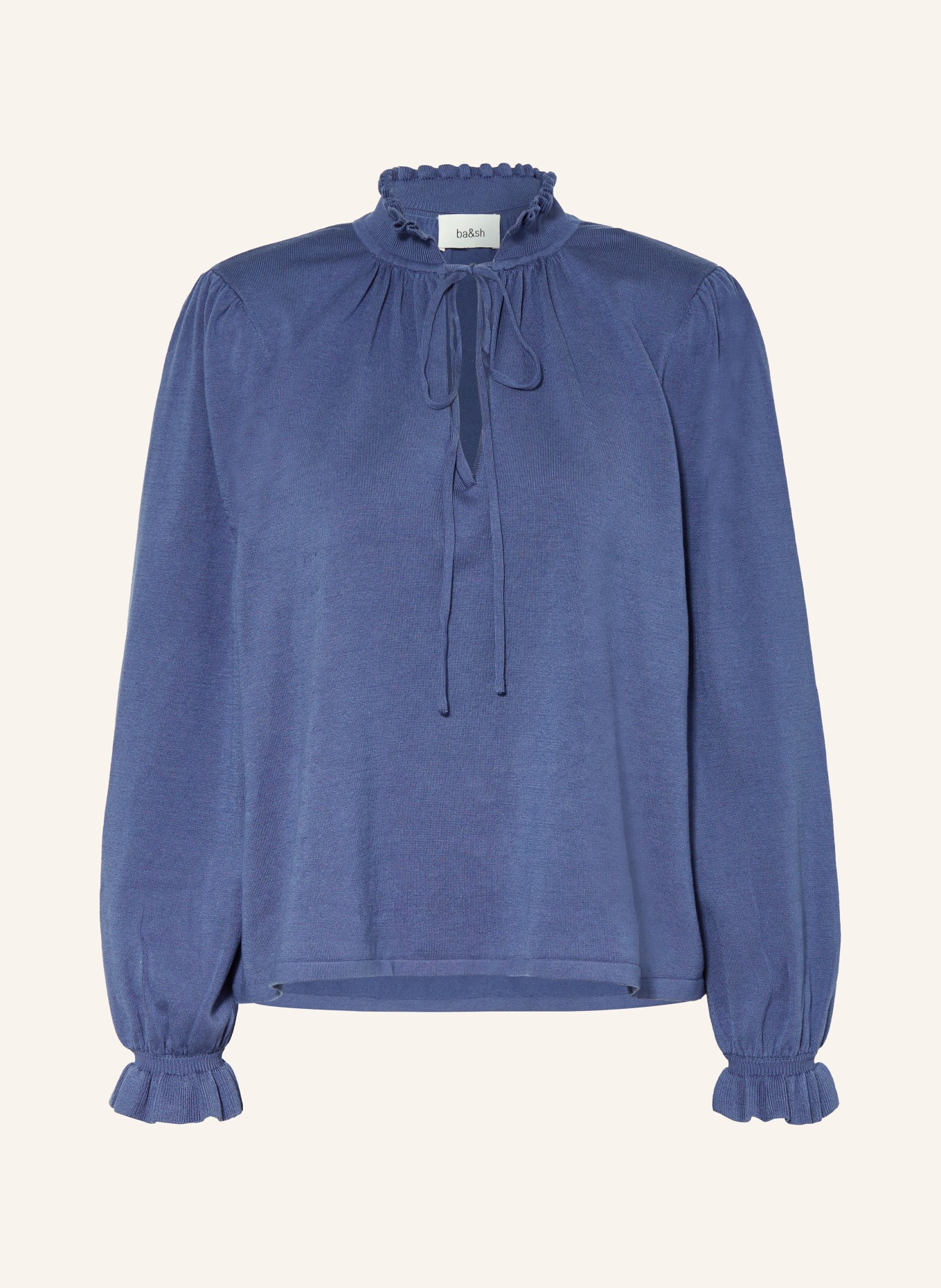 ba&sh Pullover SISOL mit Rüschen, Farbe: DUNKELBLAU (Bild 1)