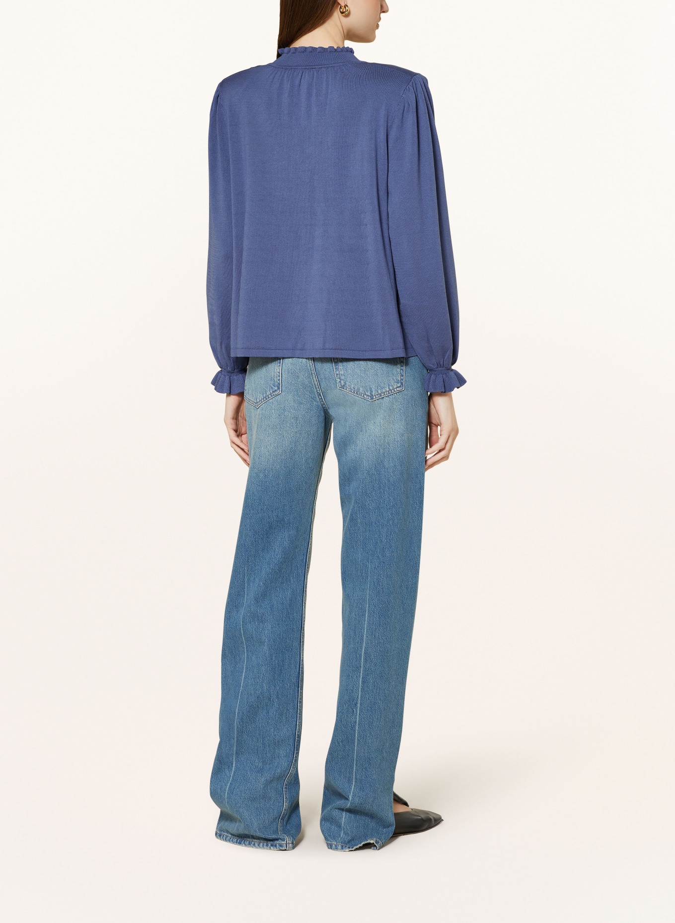 ba&sh Pullover SISOL mit Rüschen, Farbe: DUNKELBLAU (Bild 3)