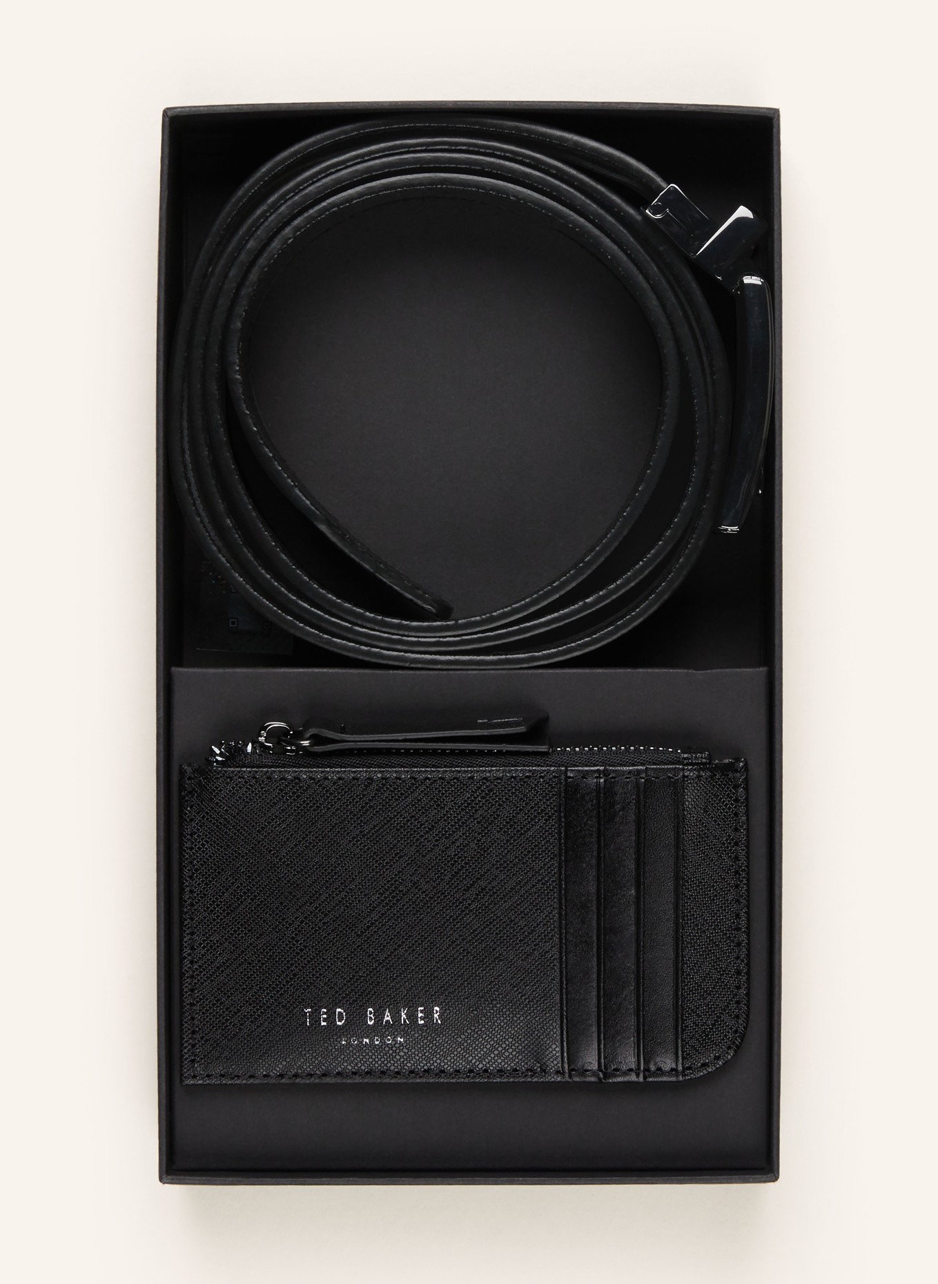 TED BAKER Set SANTEL: Saffiano belt and card case, Color: BLACK (Image 1)