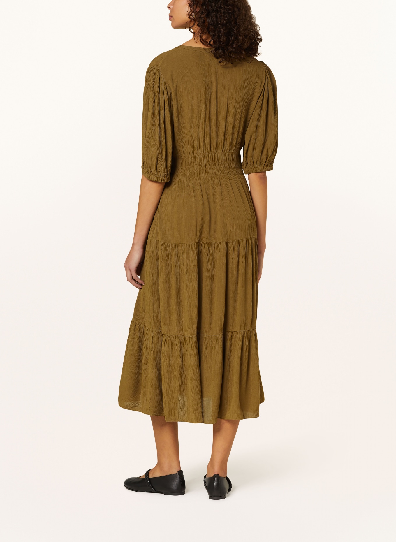 ba&sh Kleid NORMA mit Rüschen, Farbe: KHAKI (Bild 3)