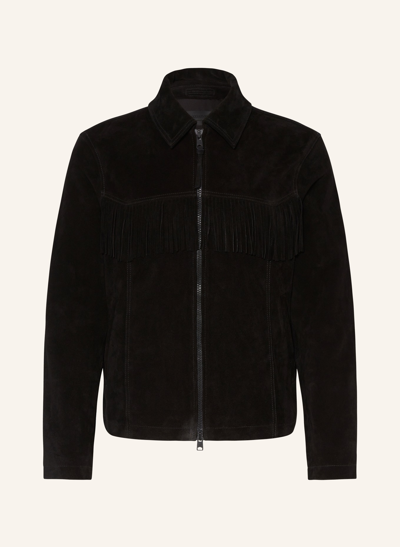 ALLSAINTS Leather jacket WARREN, Color: BLACK (Image 1)