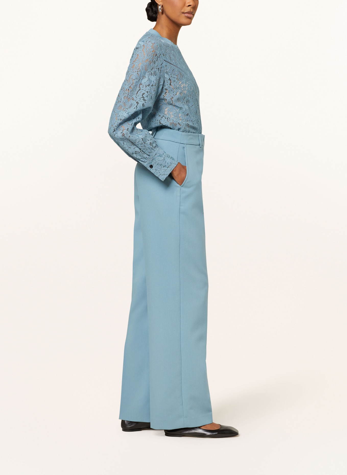 BEAUMONT Wide leg trousers JANE, Color: BLUE GRAY (Image 4)