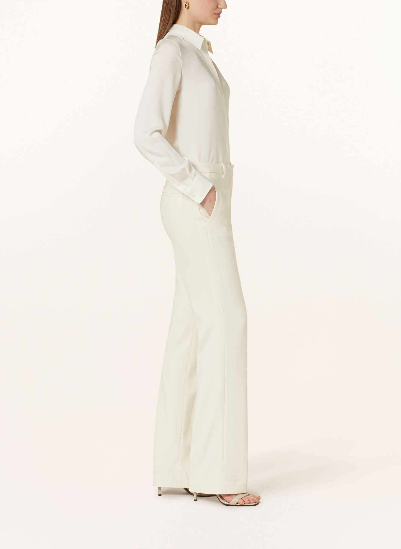 Theory Wide leg trousers, Color: CREAM (Image 4)