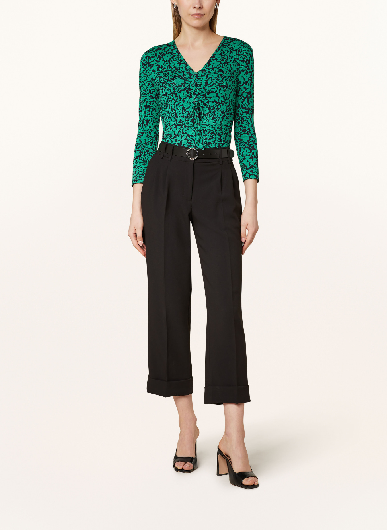 HOBBS Shirt SIMMY with 3/4 sleeves, Color: GREEN/ BLACK (Image 2)