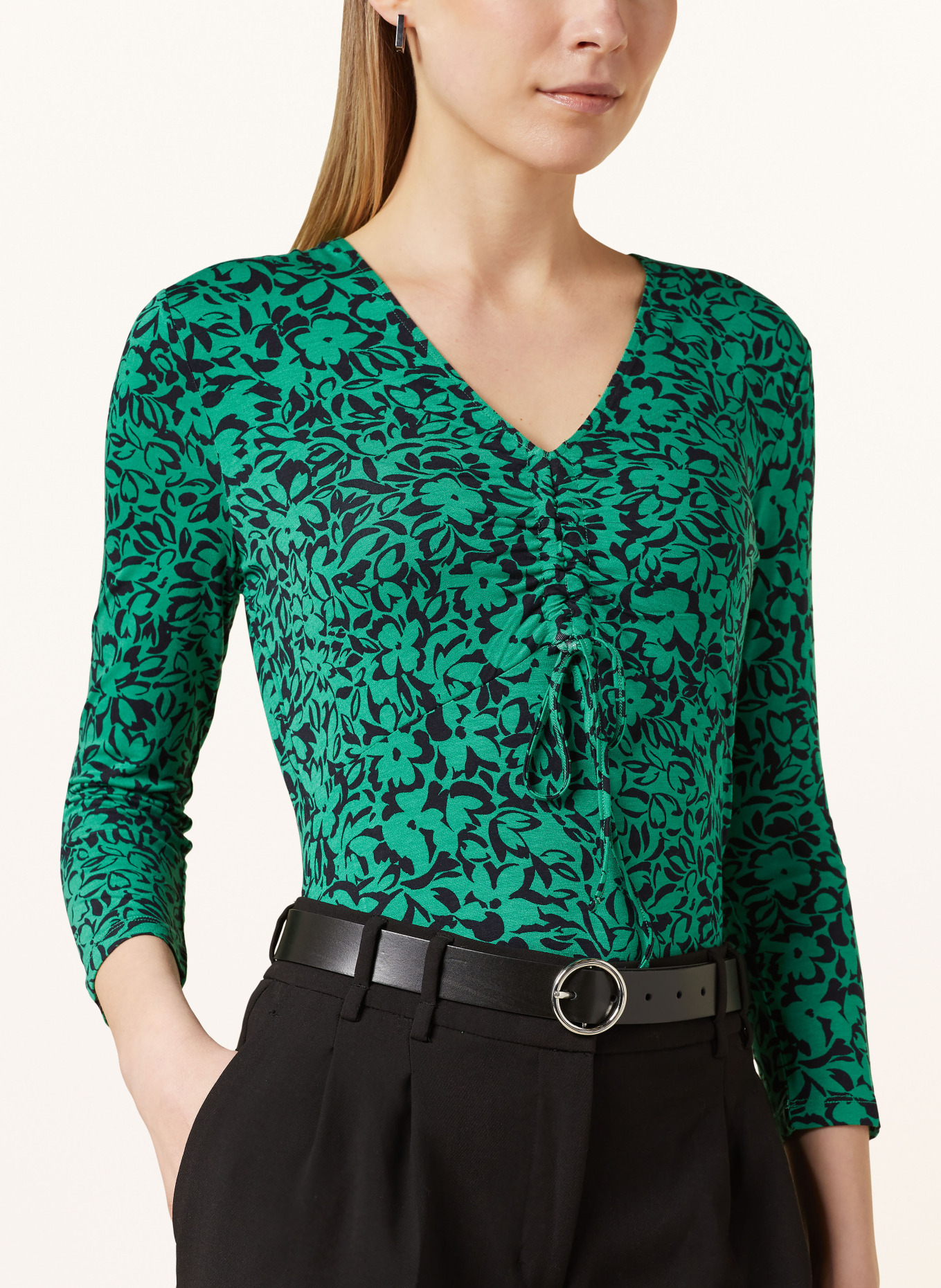 HOBBS Shirt SIMMY with 3/4 sleeves, Color: GREEN/ BLACK (Image 4)