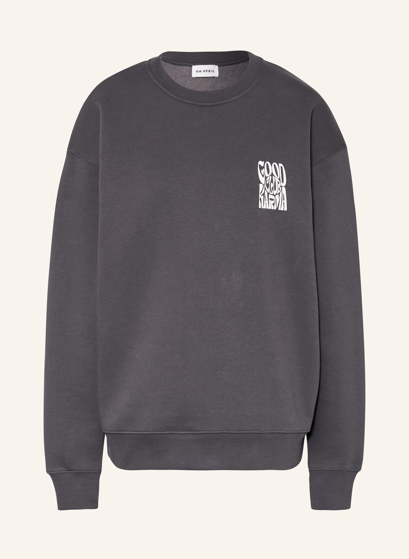 OH APRIL Oversized sweatshirt, Color: GRAY/ WHITE (Image 1)