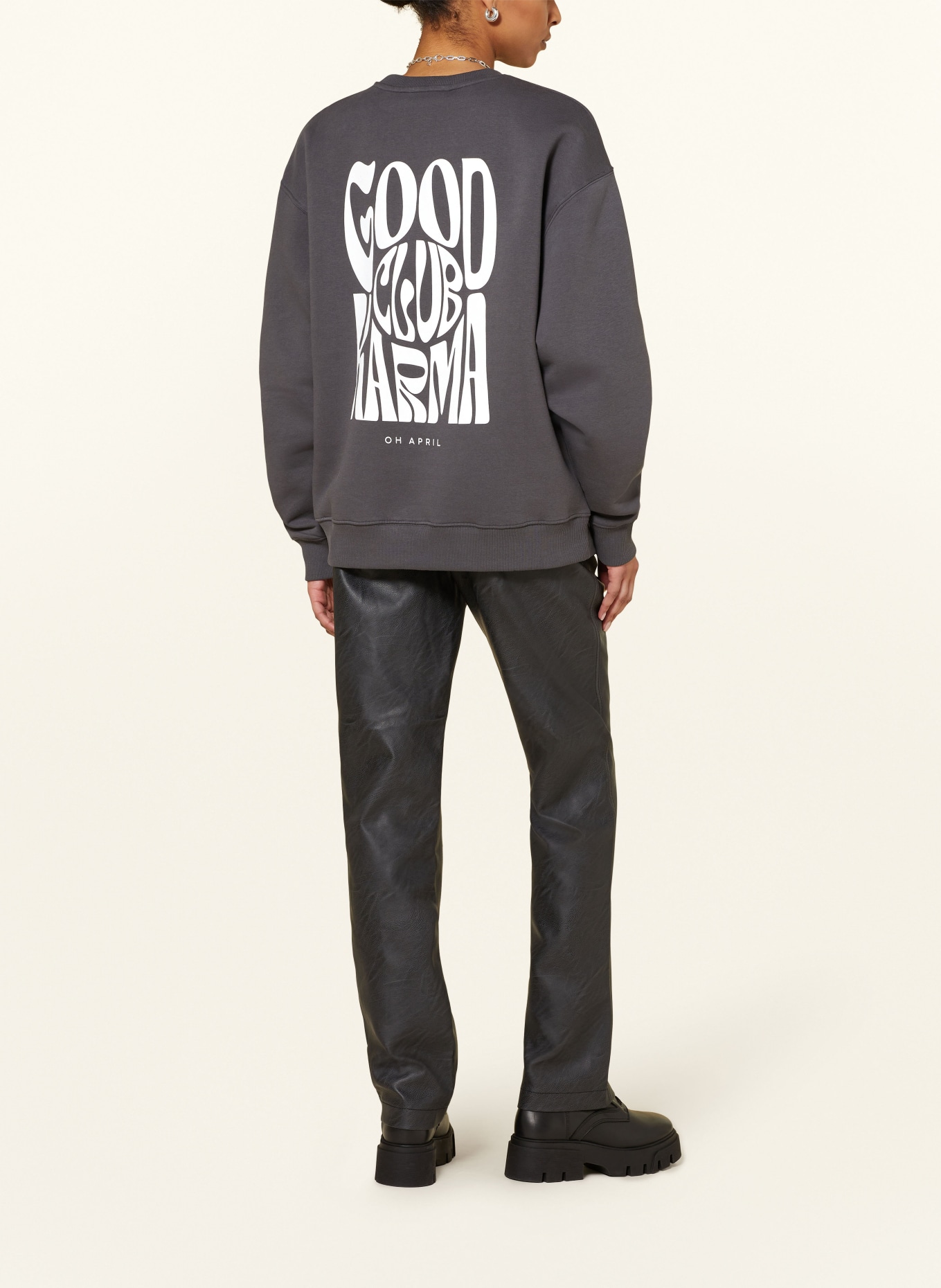 OH APRIL Oversized-Sweatshirt, Farbe: GRAU/ WEISS (Bild 2)