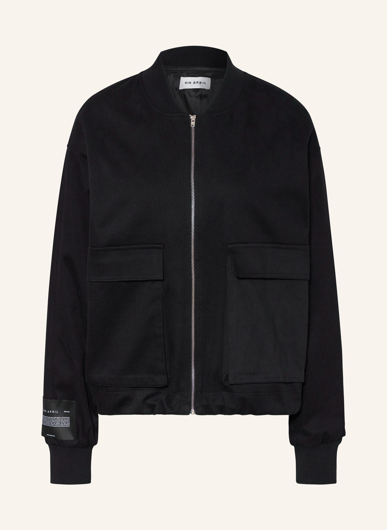 OH APRIL Bomber jacket IROH, Color: BLACK/ WHITE (Image 1)