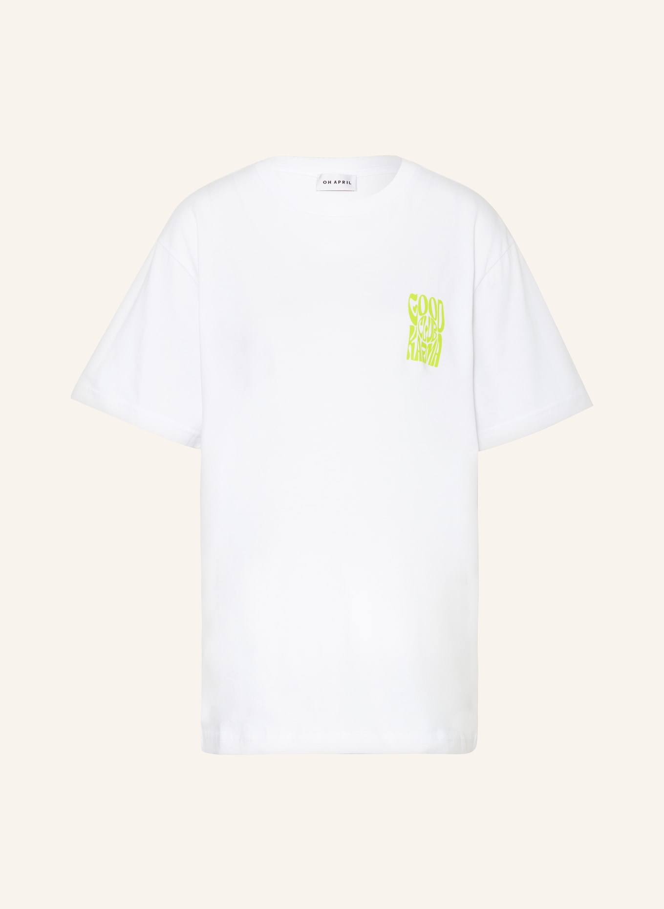 OH APRIL T-shirt BOYFRIEND, Kolor: BIAŁY/ ZIELONY (Obrazek 1)