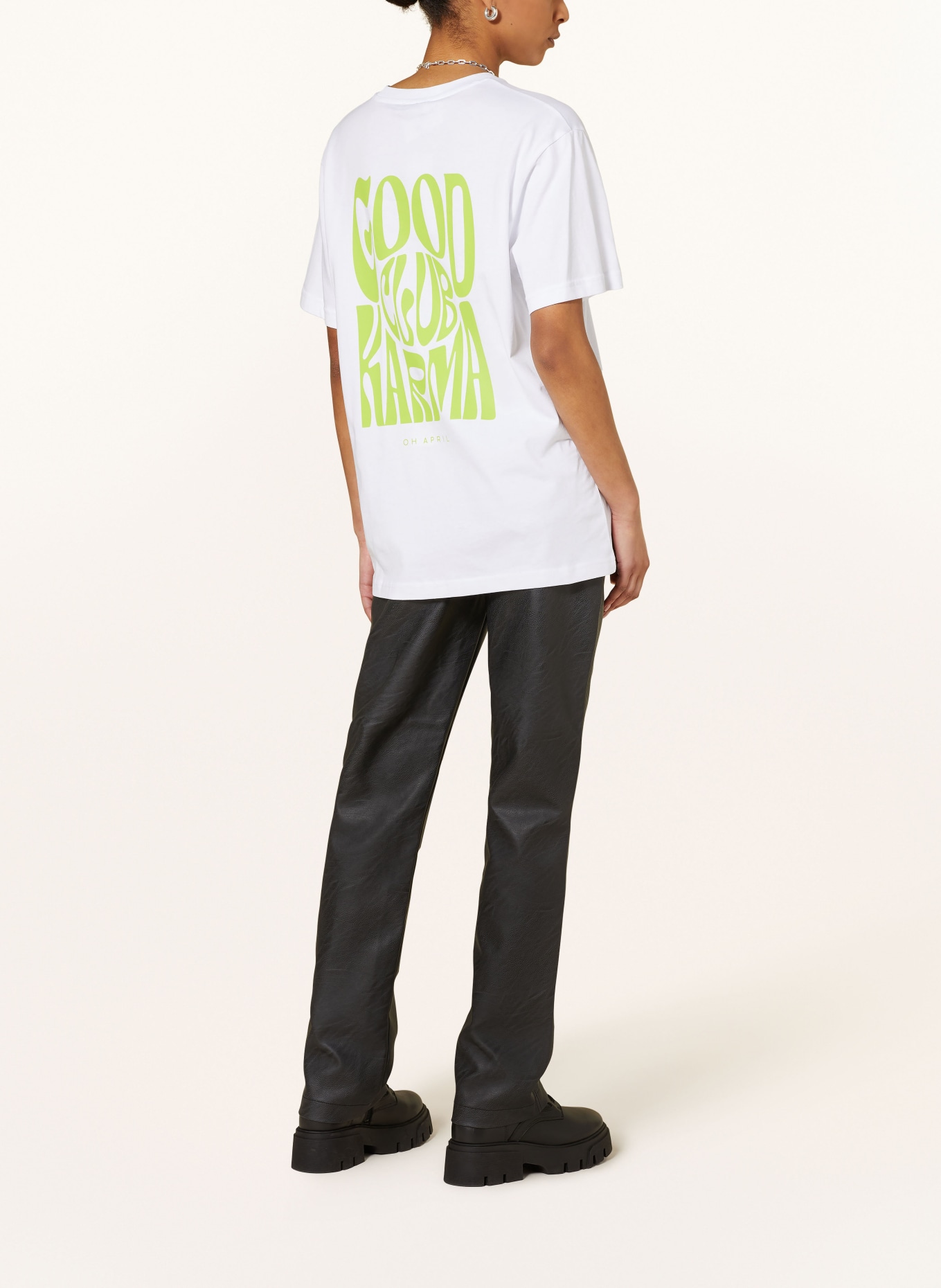OH APRIL T-shirt BOYFRIEND, Color: WHITE/ GREEN (Image 2)