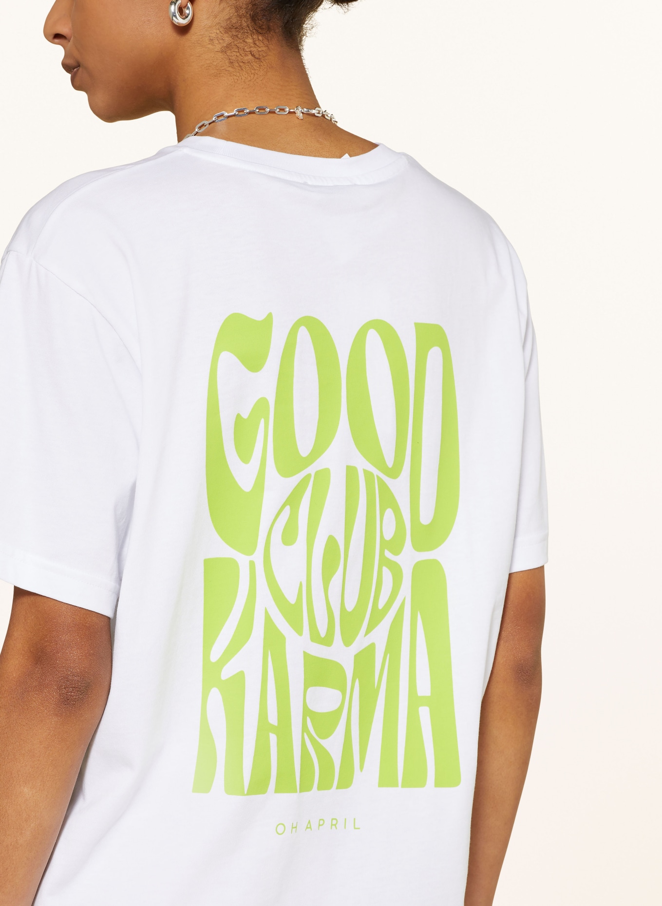OH APRIL T-shirt BOYFRIEND, Color: WHITE/ GREEN (Image 4)