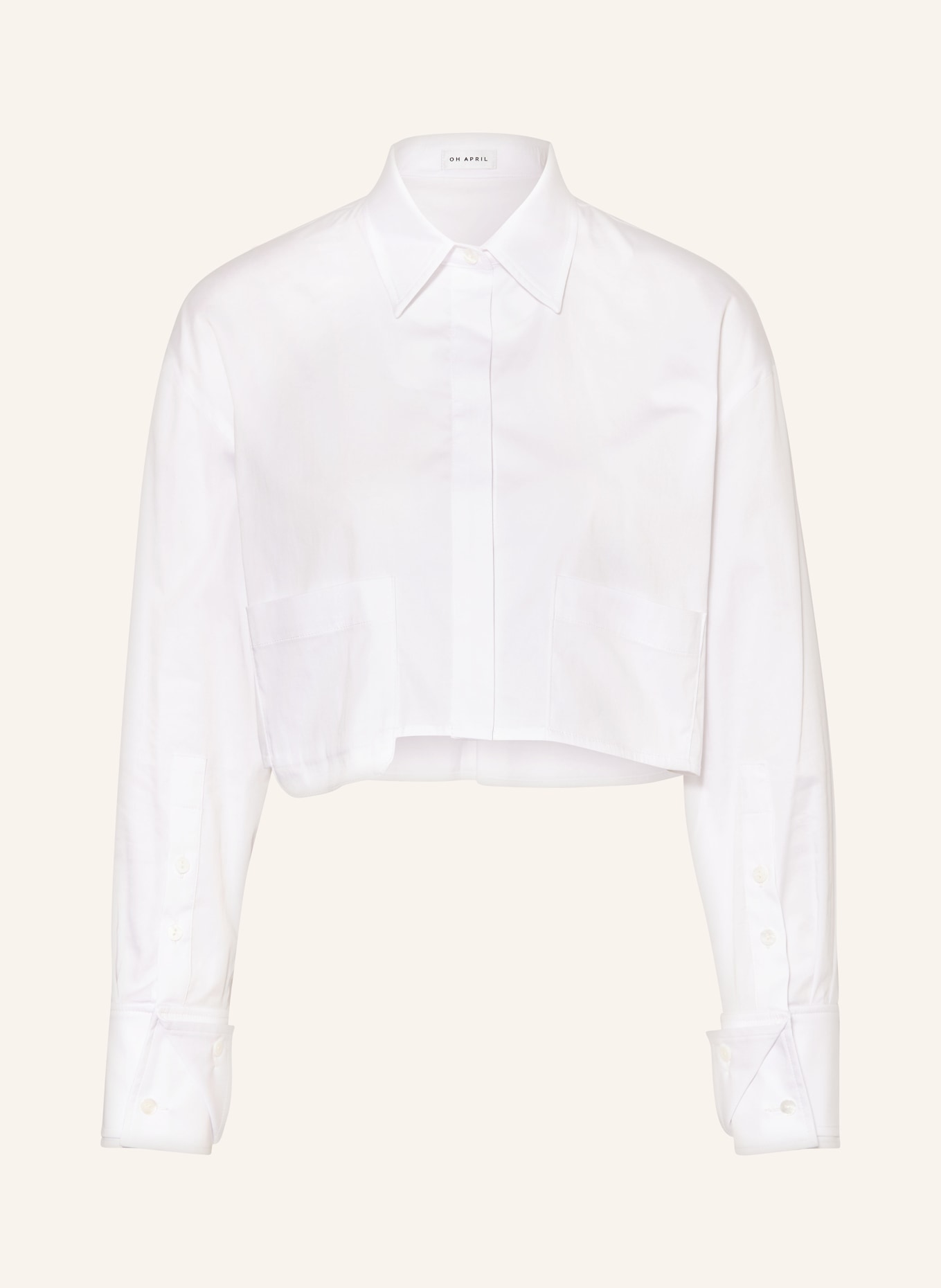 OH APRIL Cropped shirt blouse ARIA, Color: WHITE (Image 1)