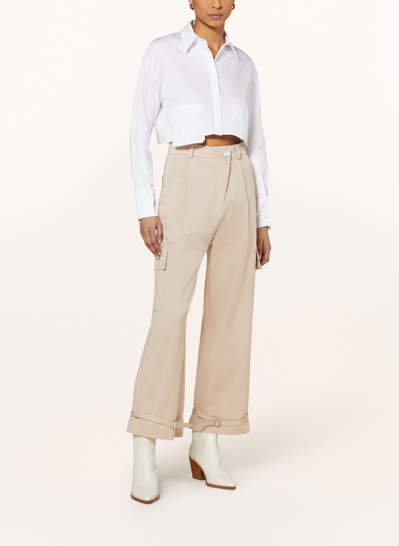 OH APRIL Cropped shirt blouse ARIA, Color: WHITE (Image 2)