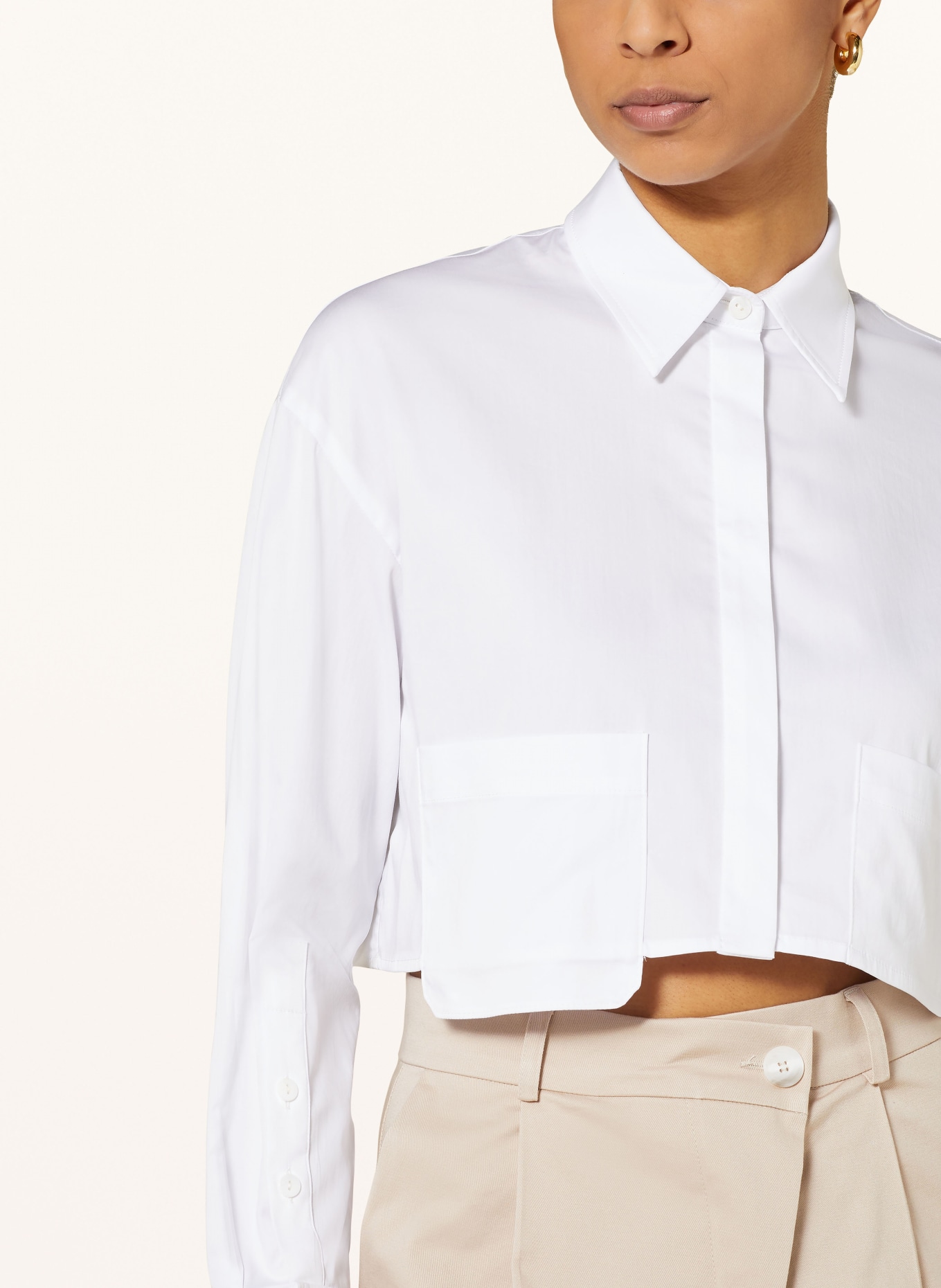 OH APRIL Cropped shirt blouse ARIA, Color: WHITE (Image 4)