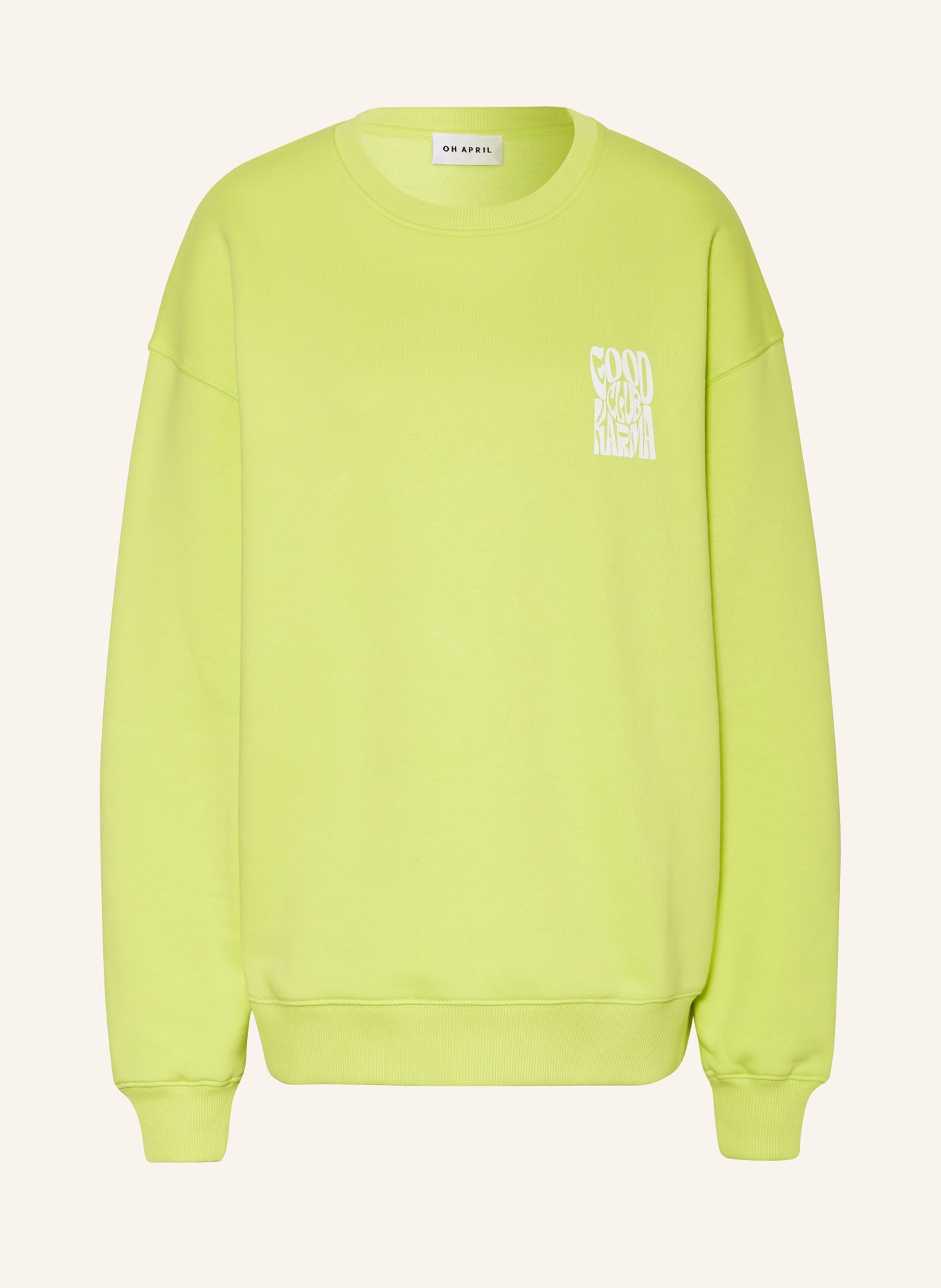 OH APRIL Oversized sweatshirt GOOD KARMA CLUB, Color: LIME LIME (Image 1)