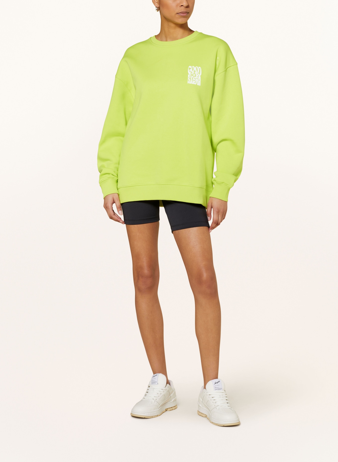 OH APRIL Oversized-Sweatshirt GOOD KARMA CLUB, Farbe: LIME LIME (Bild 3)