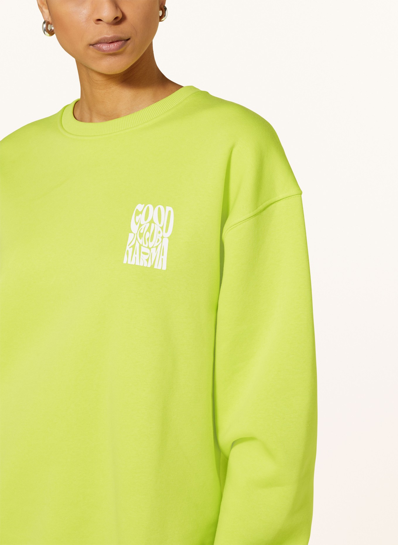 OH APRIL Oversized sweatshirt GOOD KARMA CLUB, Color: LIME LIME (Image 4)