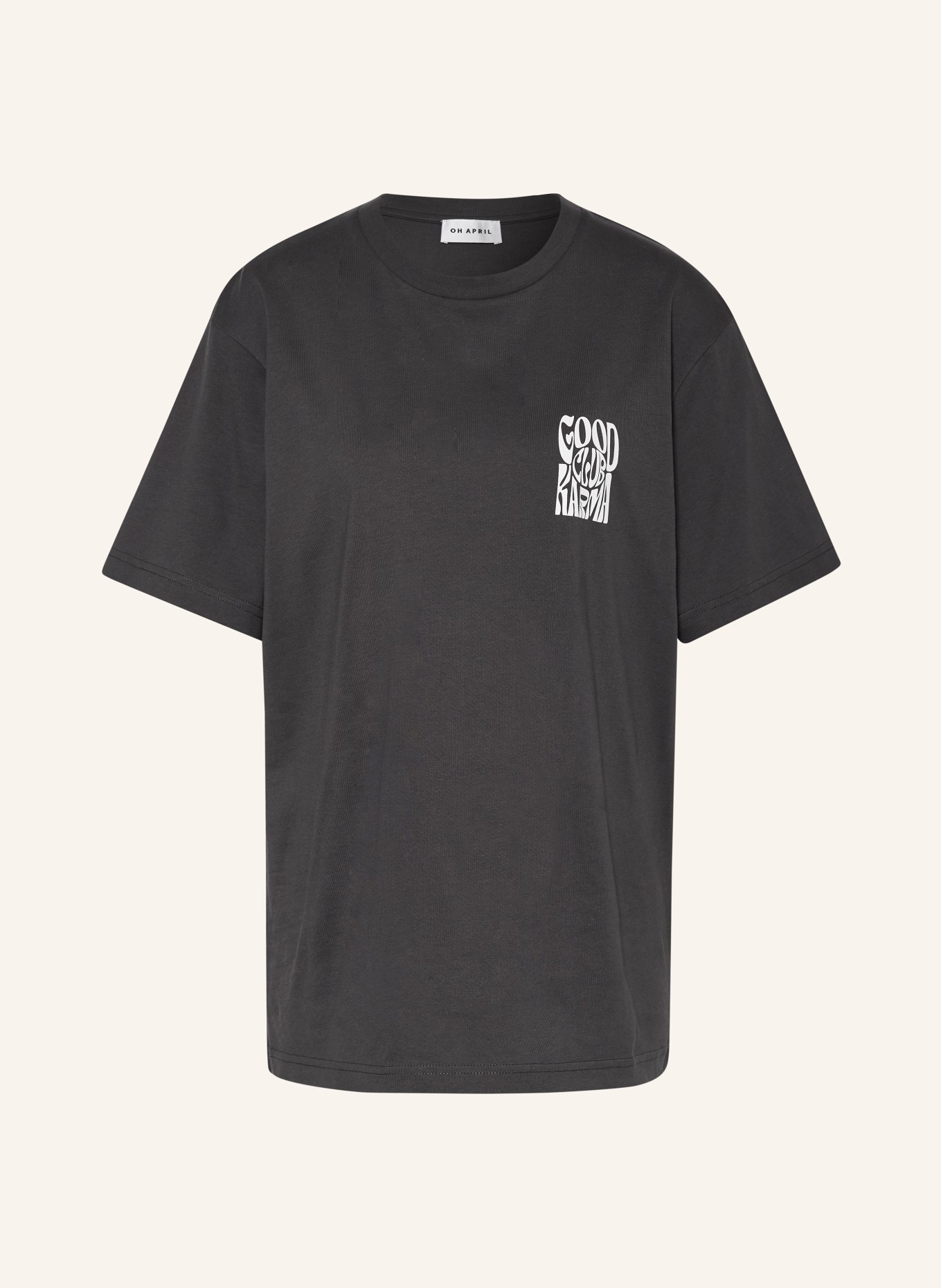 OH APRIL T-shirt BOYFRIEND, Color: DARK GRAY/ WHITE (Image 1)