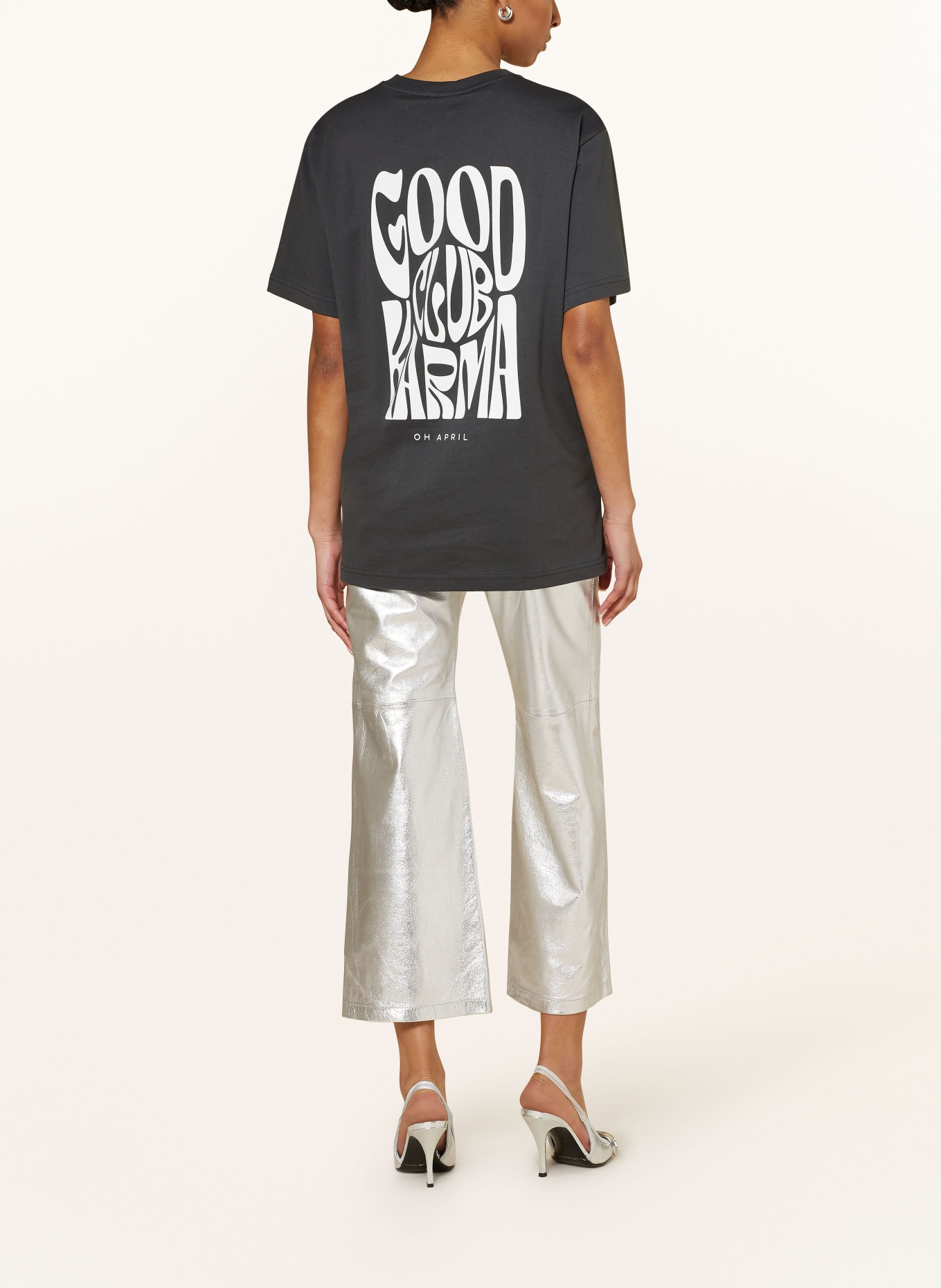 OH APRIL T-shirt BOYFRIEND, Color: DARK GRAY/ WHITE (Image 2)