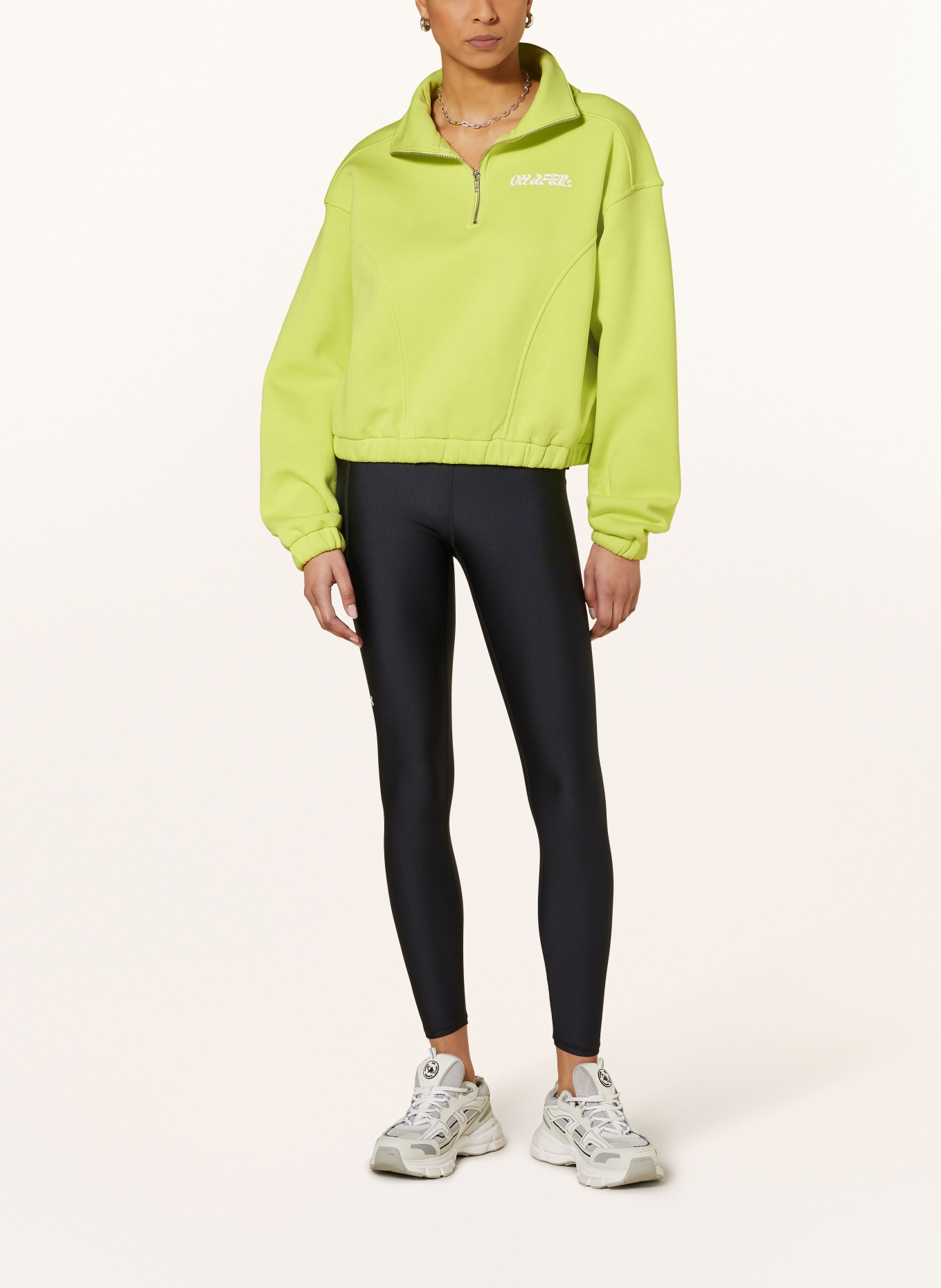 OH APRIL Sweatshirt fabric half-zip sweater EVIE, Color: LIME LIME (Image 2)