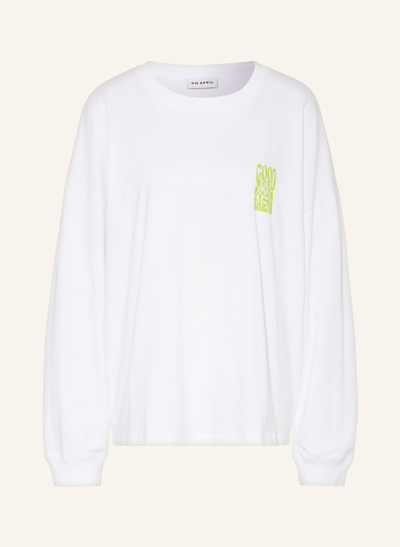 OH APRIL Oversized shirt APRIL, Color: WHITE/ GREEN (Image 1)