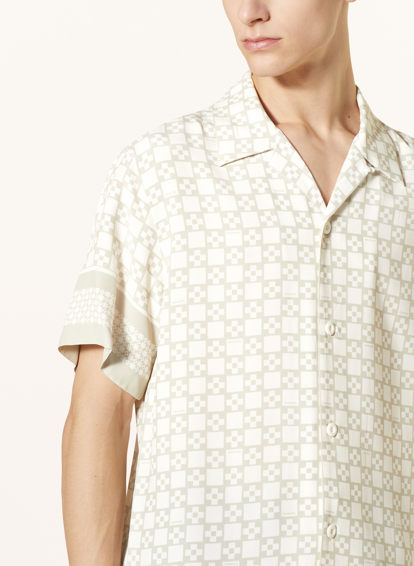 SANDRO Koszula z klapami regular fit, Kolor: BIAŁY/ BEŻOWY (Obrazek 4)