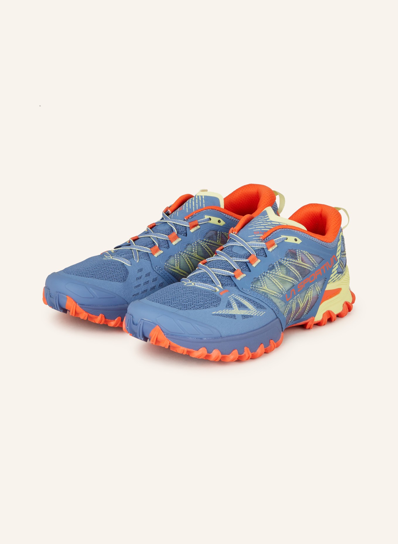 LA SPORTIVA Trailrunning-Schuhe BUSHIDO III, Farbe: BLAUGRAU/ DUNKELORANGE/ GELB (Bild 1)