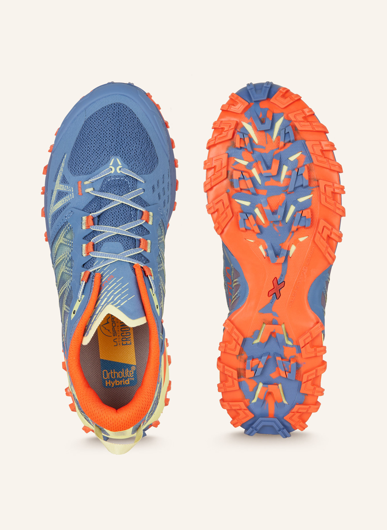 LA SPORTIVA Trailrunning-Schuhe BUSHIDO III, Farbe: BLAUGRAU/ DUNKELORANGE/ GELB (Bild 5)