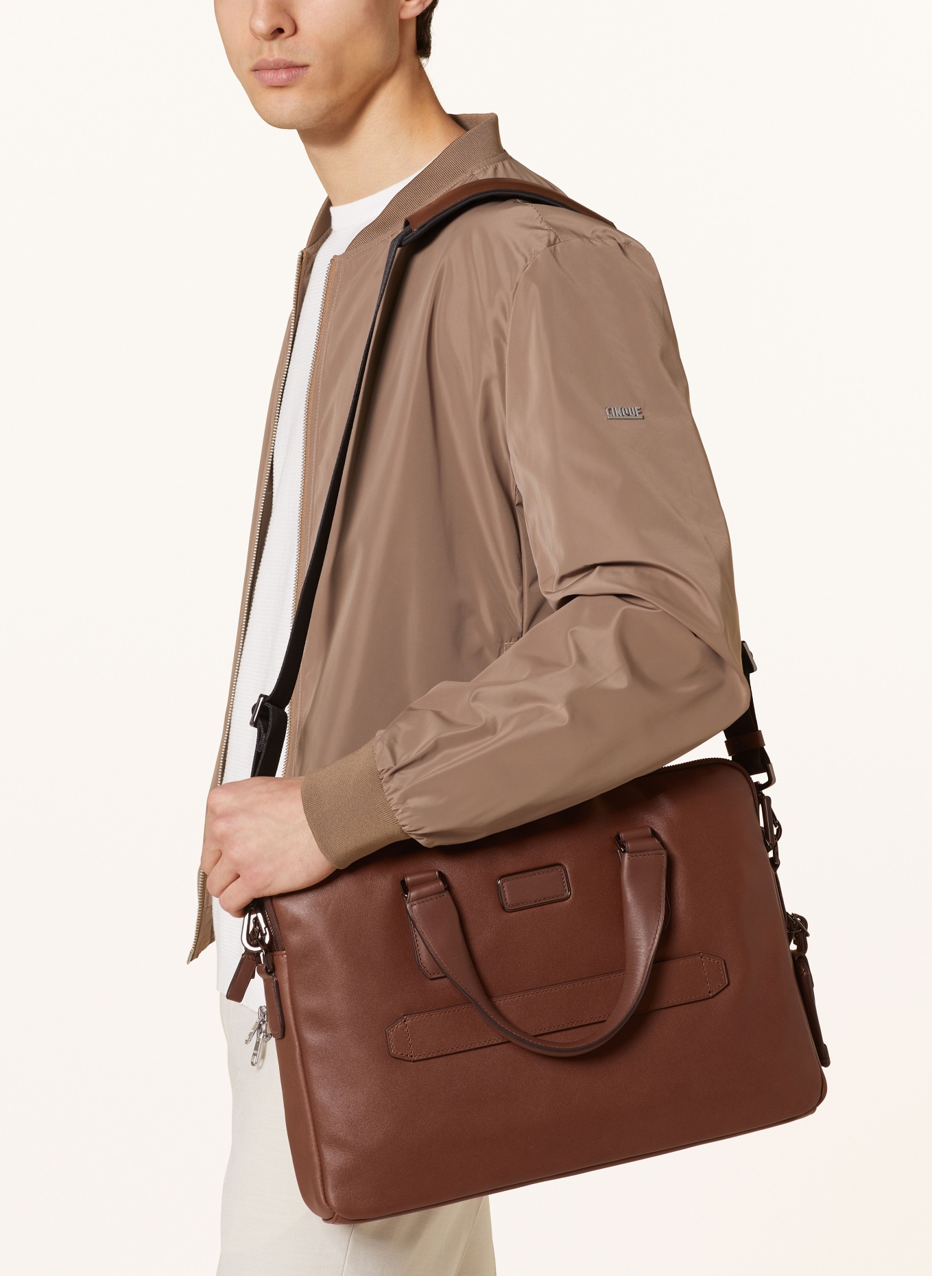 TUMI HARRISON laptop bag SYCAMORE SLIM BRIEF, Color: COGNAC (Image 4)