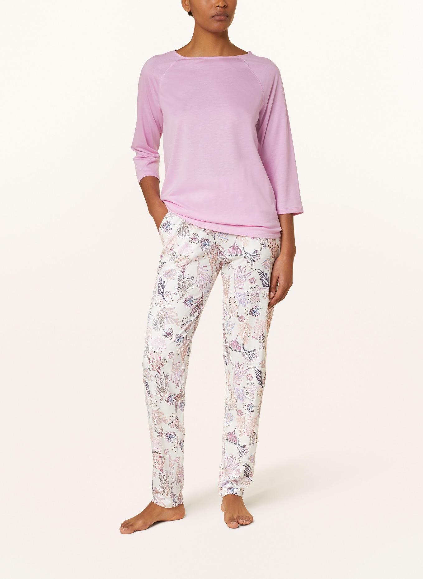 CALIDA Pajama pants FAVOURITES HARMONY, Color: WHITE/ FUCHSIA/ LIGHT ORANGE (Image 2)