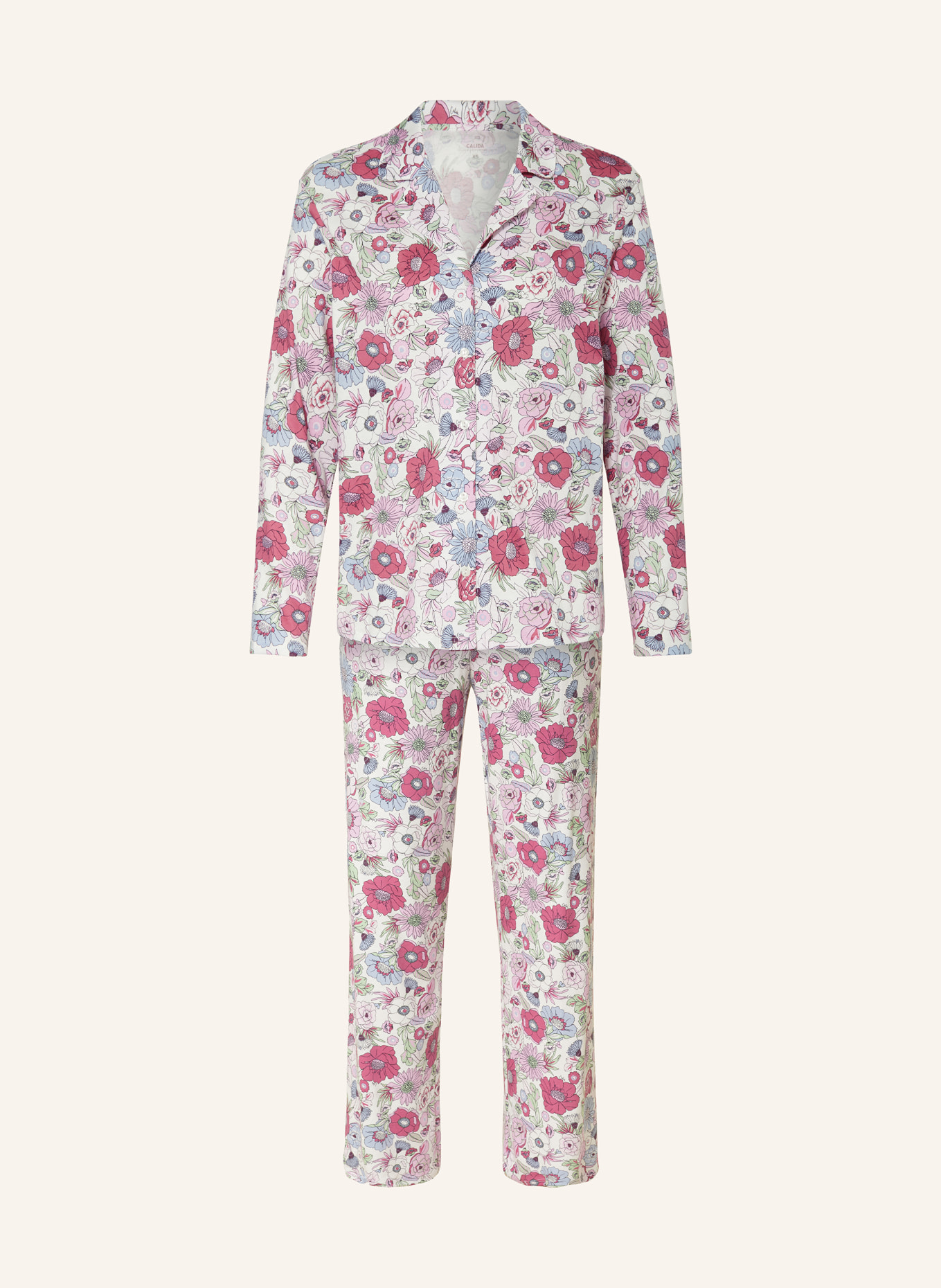CALIDA Pajamas, Color: FUCHSIA/ WHITE/ BLUE GRAY (Image 1)