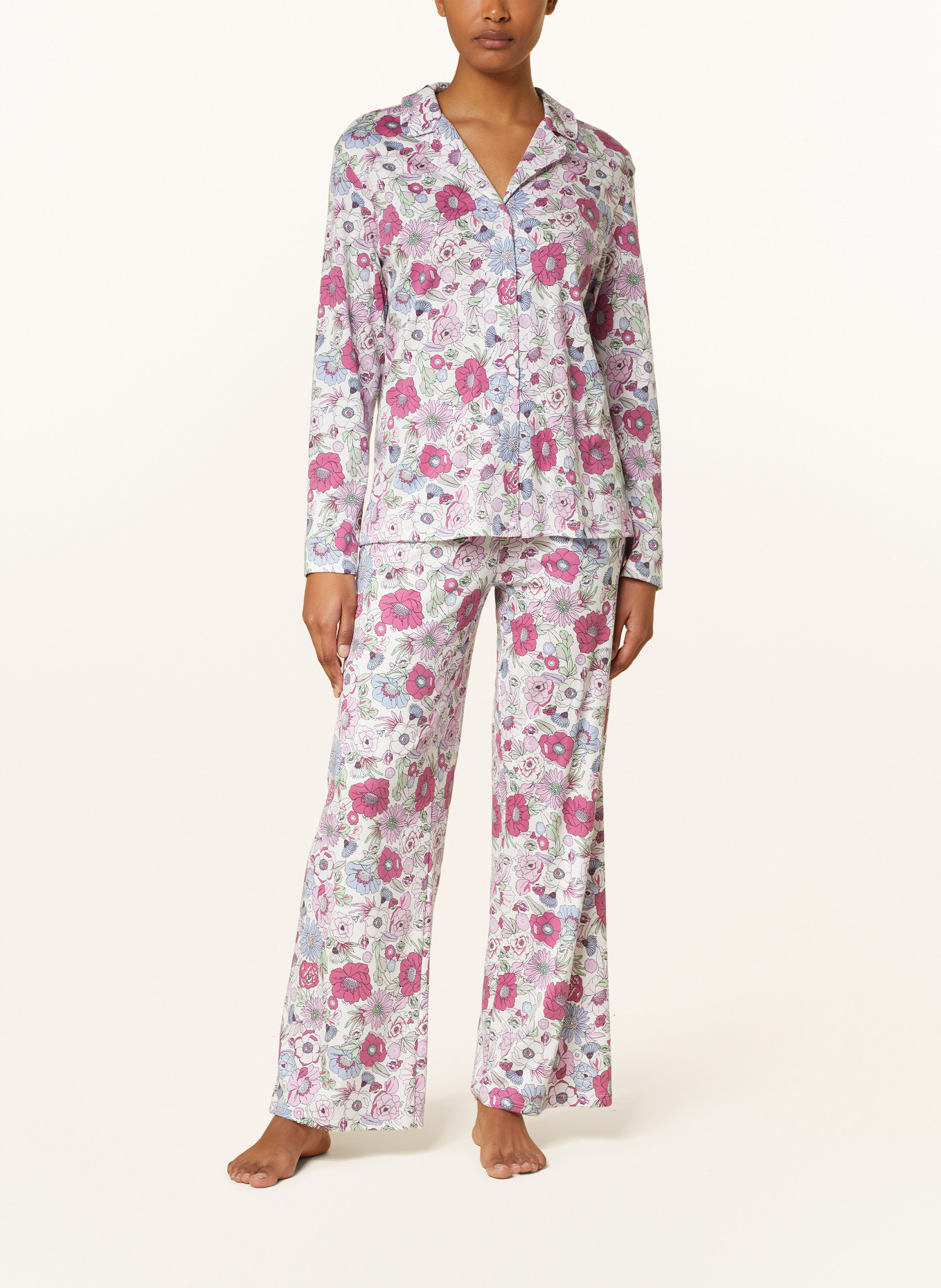 CALIDA Schlafanzug, Farbe: FUCHSIA/ WEISS/ BLAUGRAU (Bild 2)