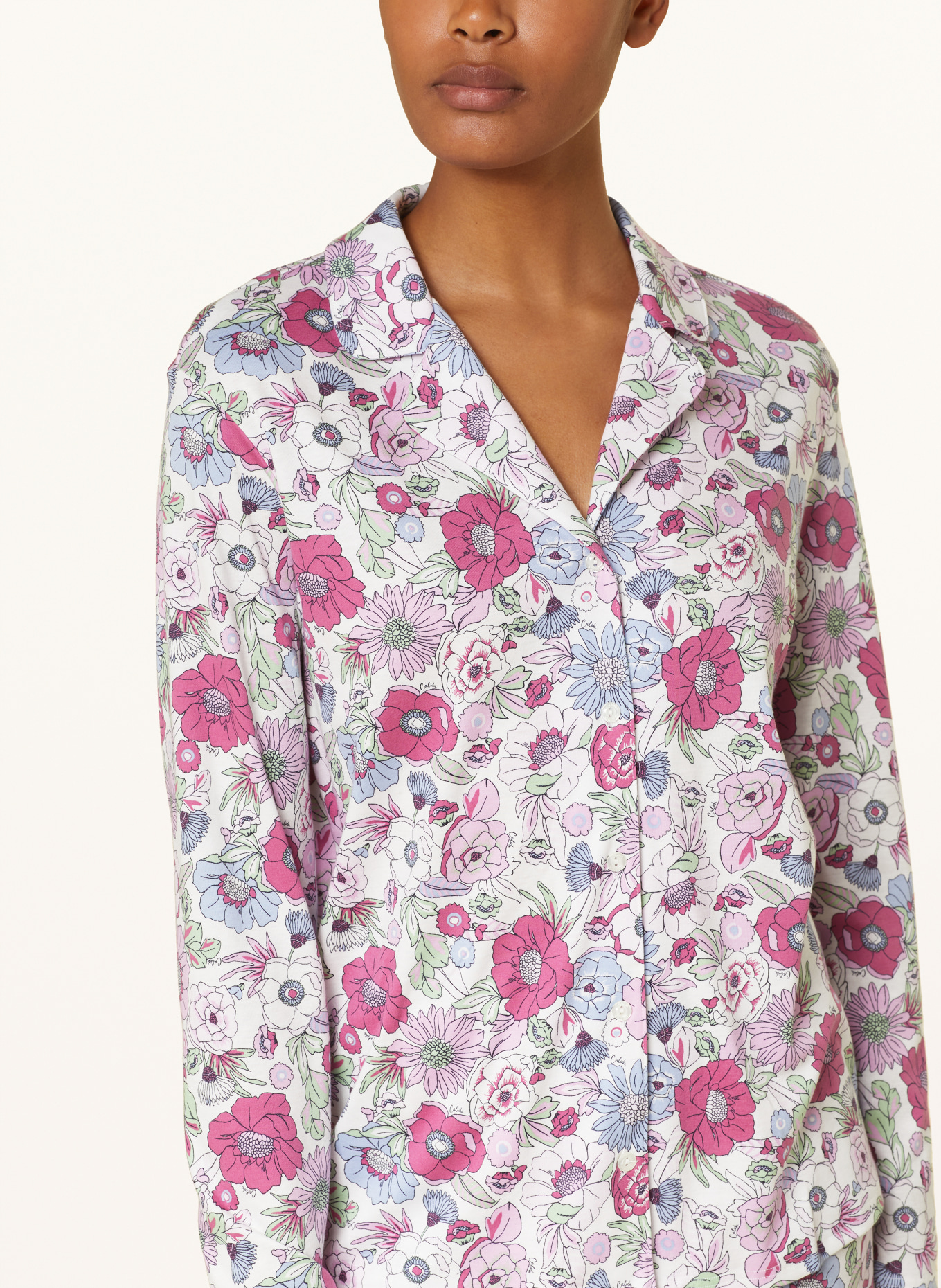 CALIDA Schlafanzug, Farbe: FUCHSIA/ WEISS/ BLAUGRAU (Bild 4)