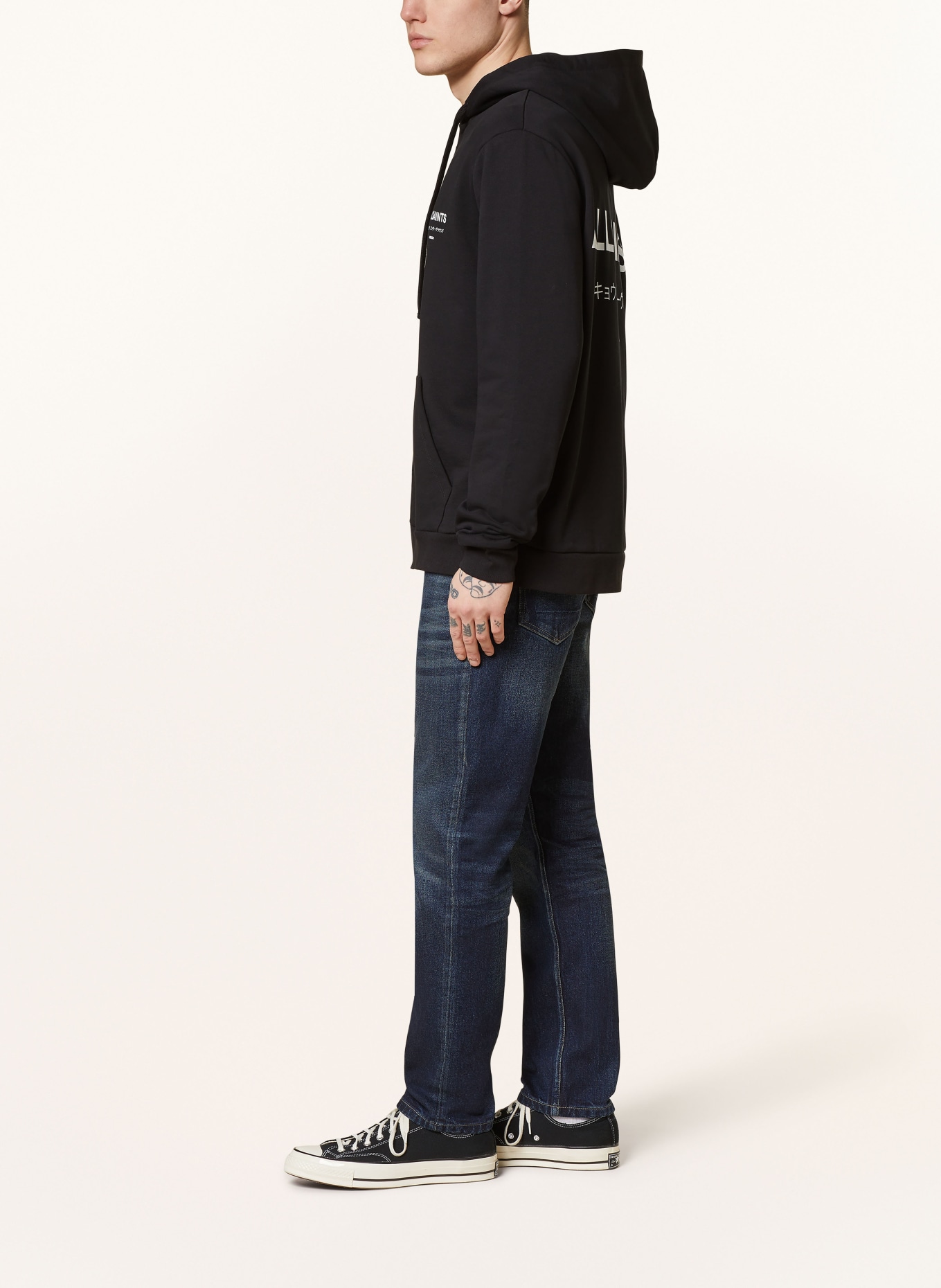 ALLSAINTS Sweat jacket UNDERGROUND, Color: BLACK/ WHITE (Image 4)