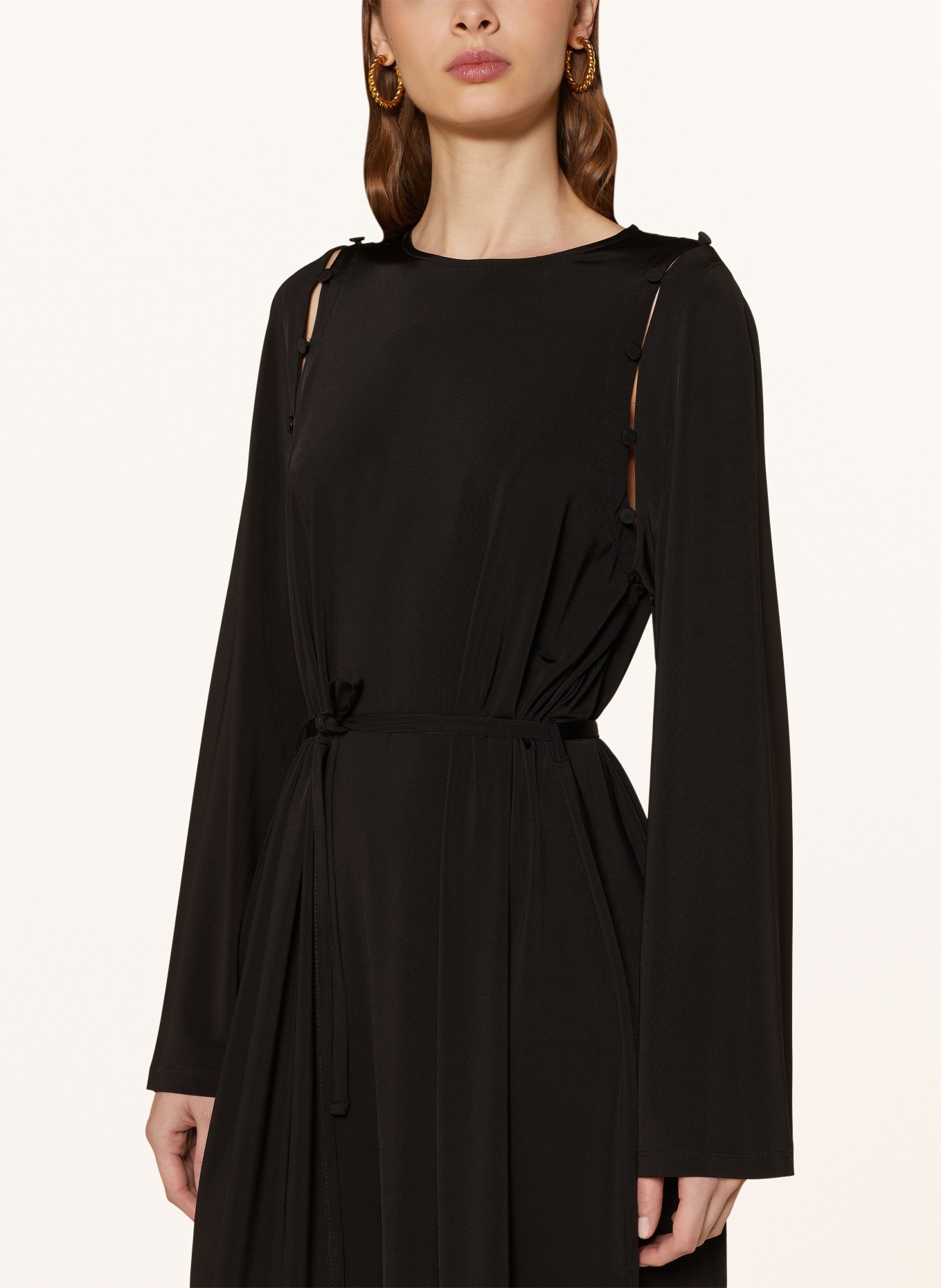 ALLSAINTS Jersey dress SUSANNAH with detachable sleeves, Color: BLACK (Image 4)