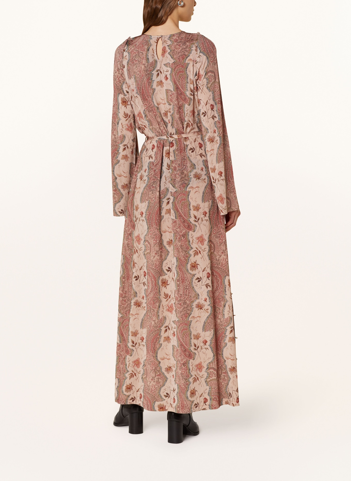 ALLSAINTS Kleid SUSANNAH CASCADE mit abnehmbaren Ärmeln, Farbe: HELLGRÜN/ ALTROSA/ CREME (Bild 3)