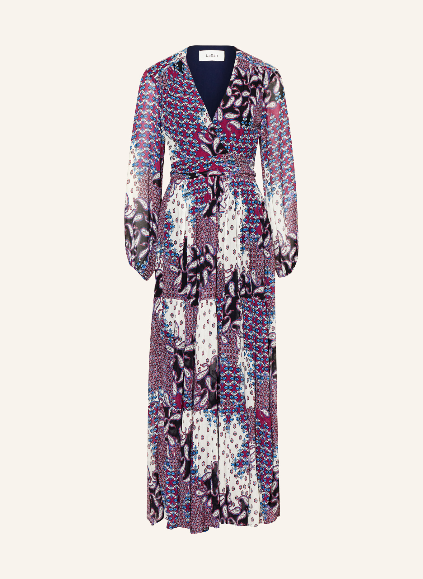 ba&sh Kleid BOSSY, Farbe: FUCHSIA/ BLAU/ WEISS (Bild 1)